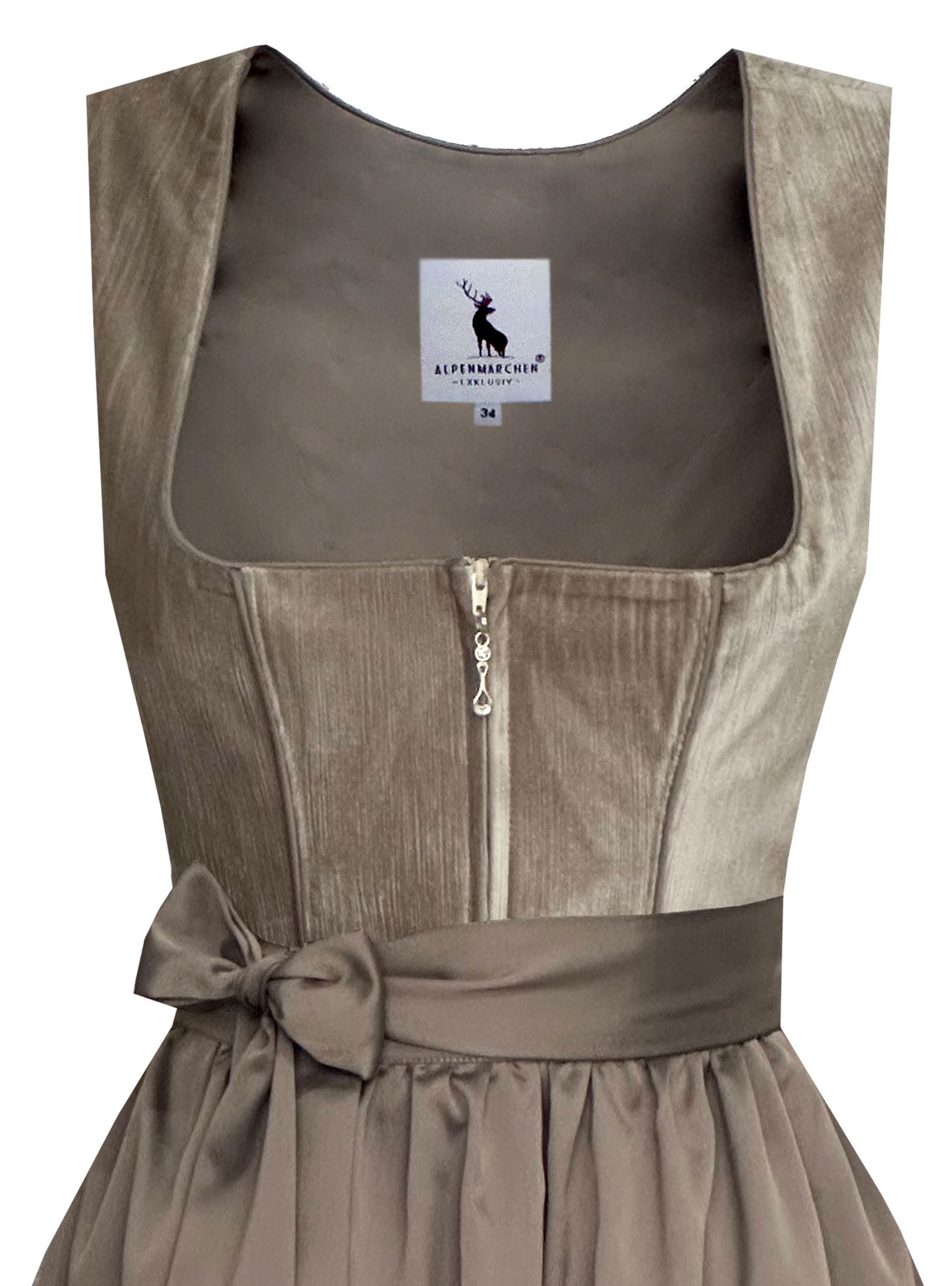 Midi Dirndl Elisé in braun - ALM1067