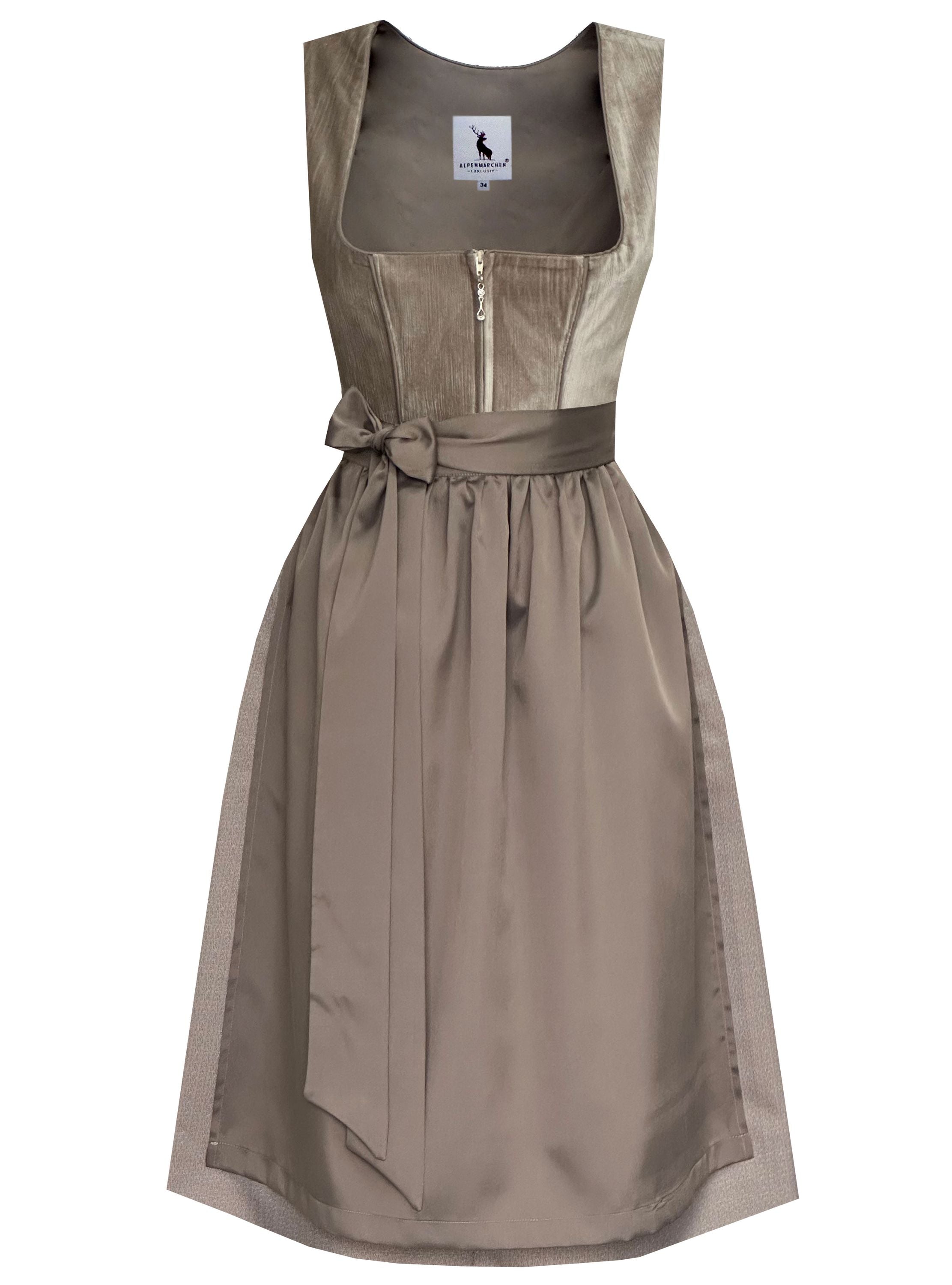 Midi Dirndl Elisé in braun - ALM1067
