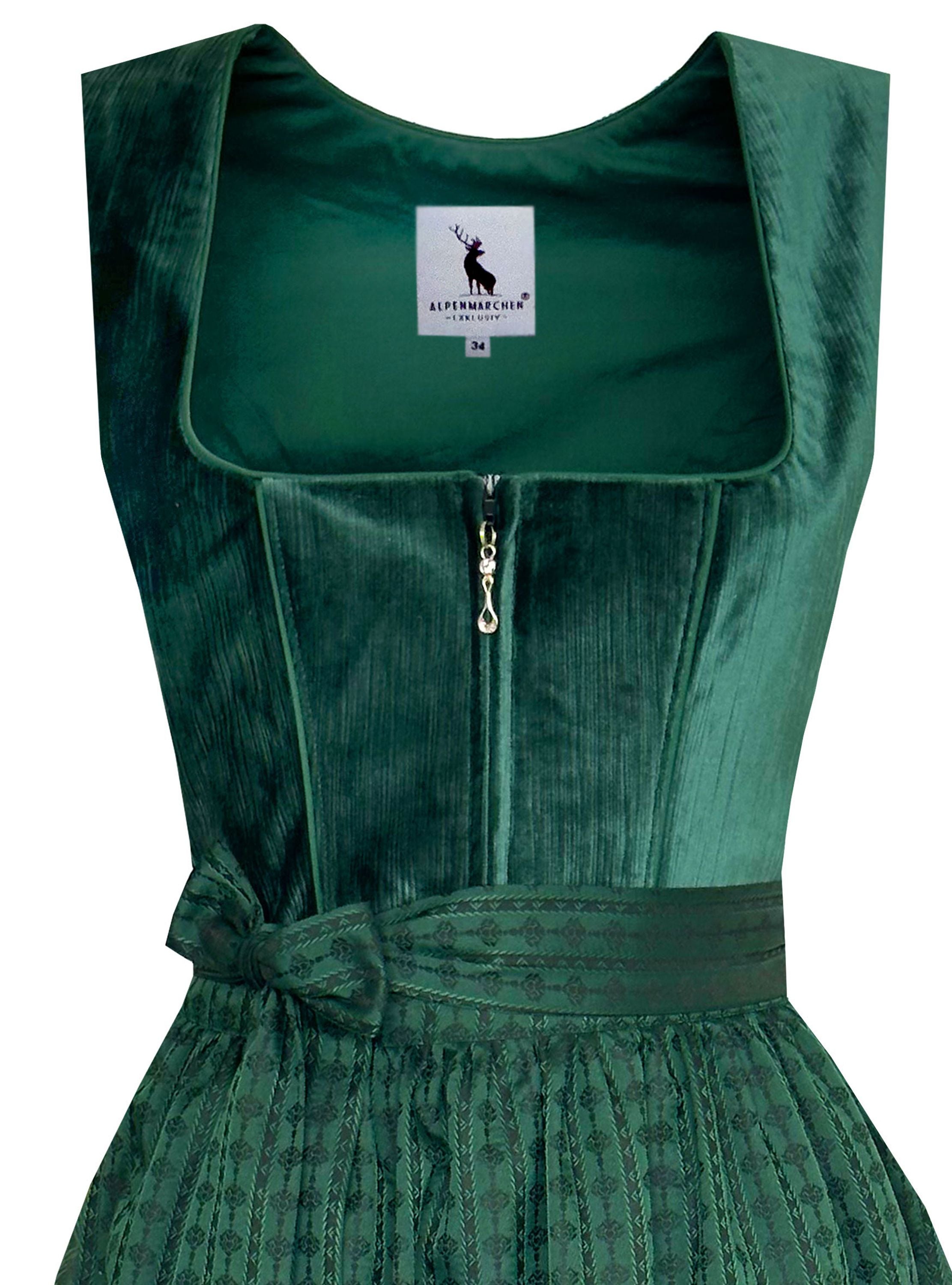 Midi Dirndl Enora in grün - ALM1068