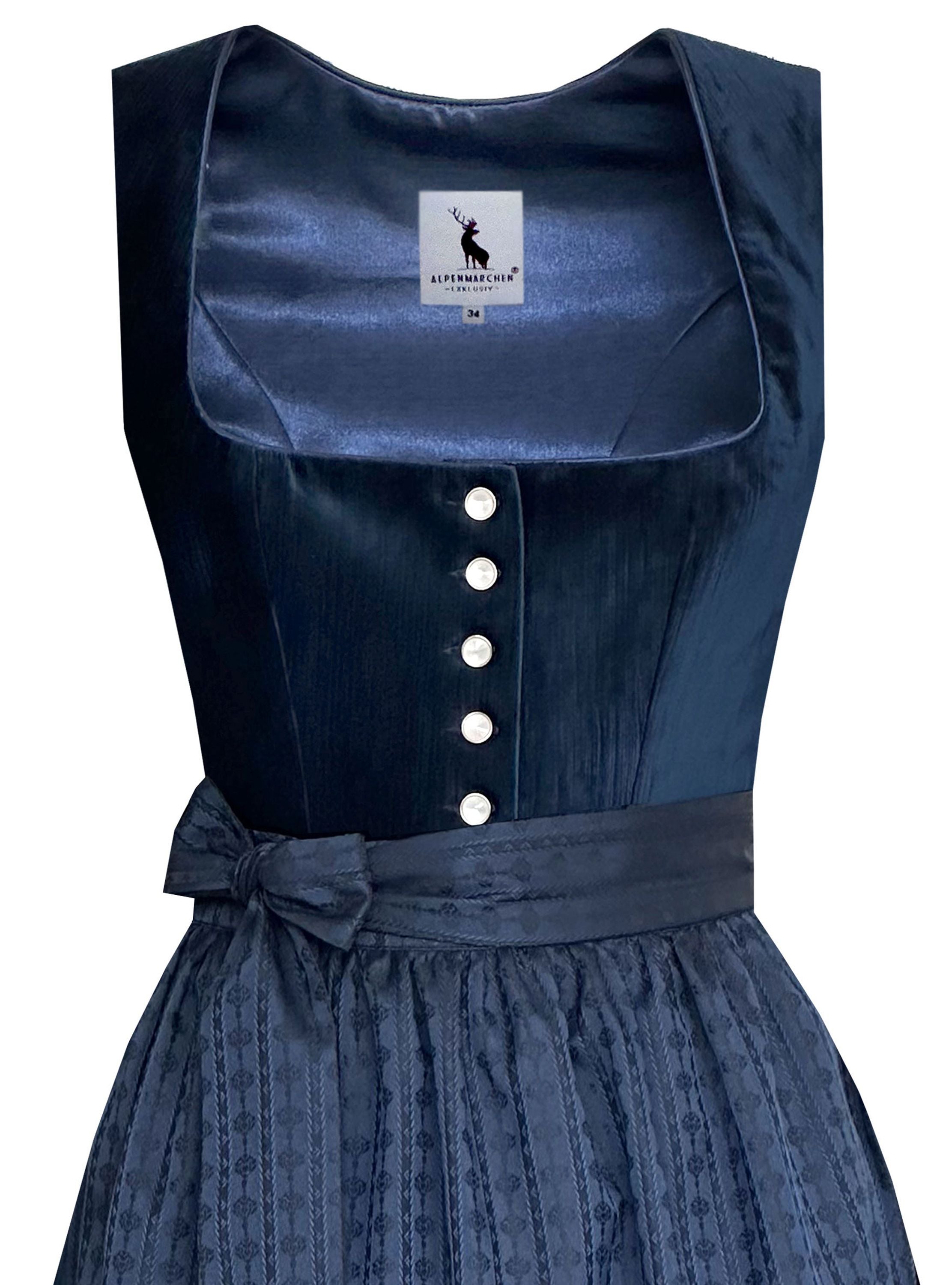 Midi Dirndl Senta in dunkelblau- ALM1070