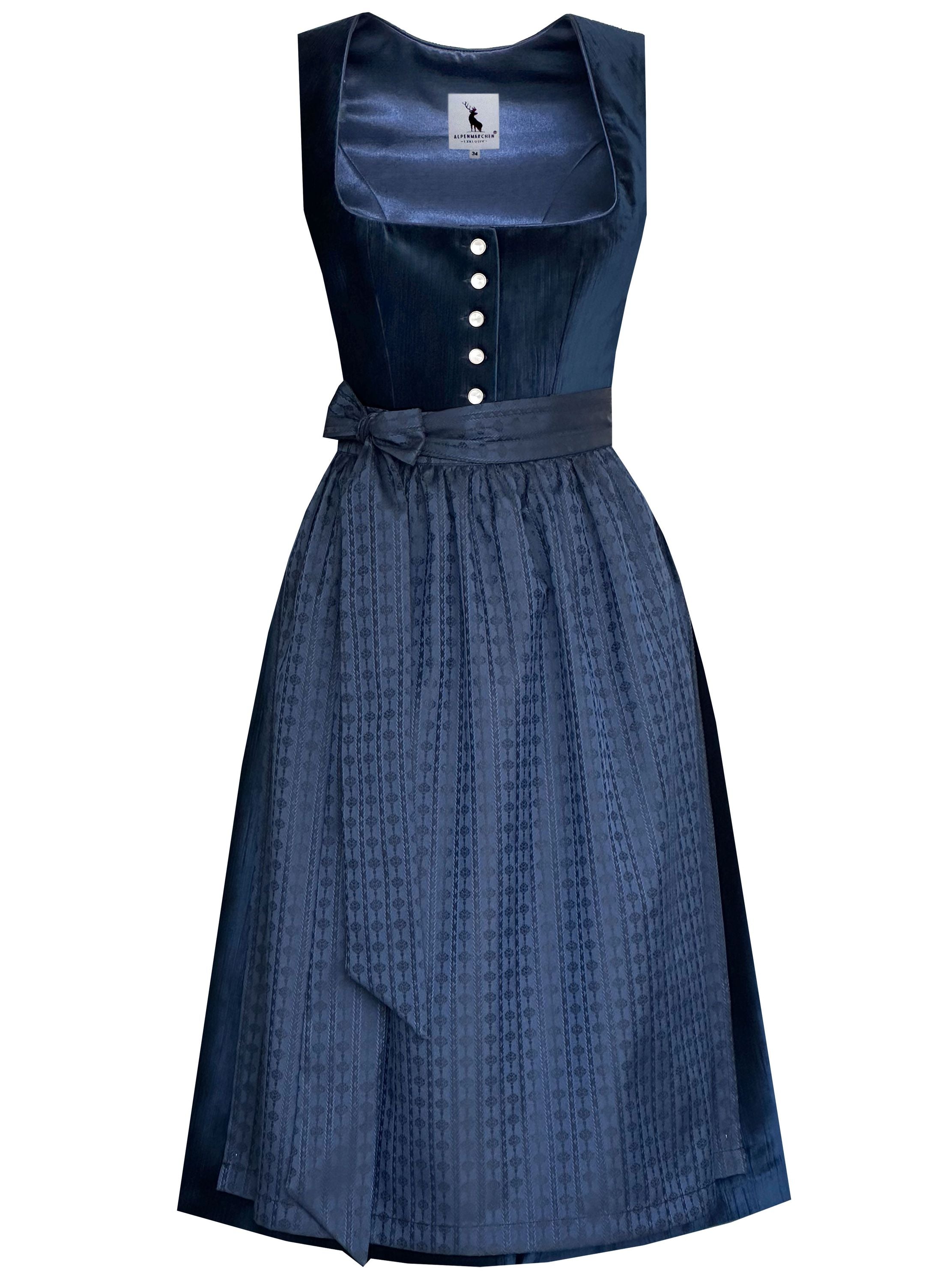 Midi Dirndl Senta in dunkelblau- ALM1070