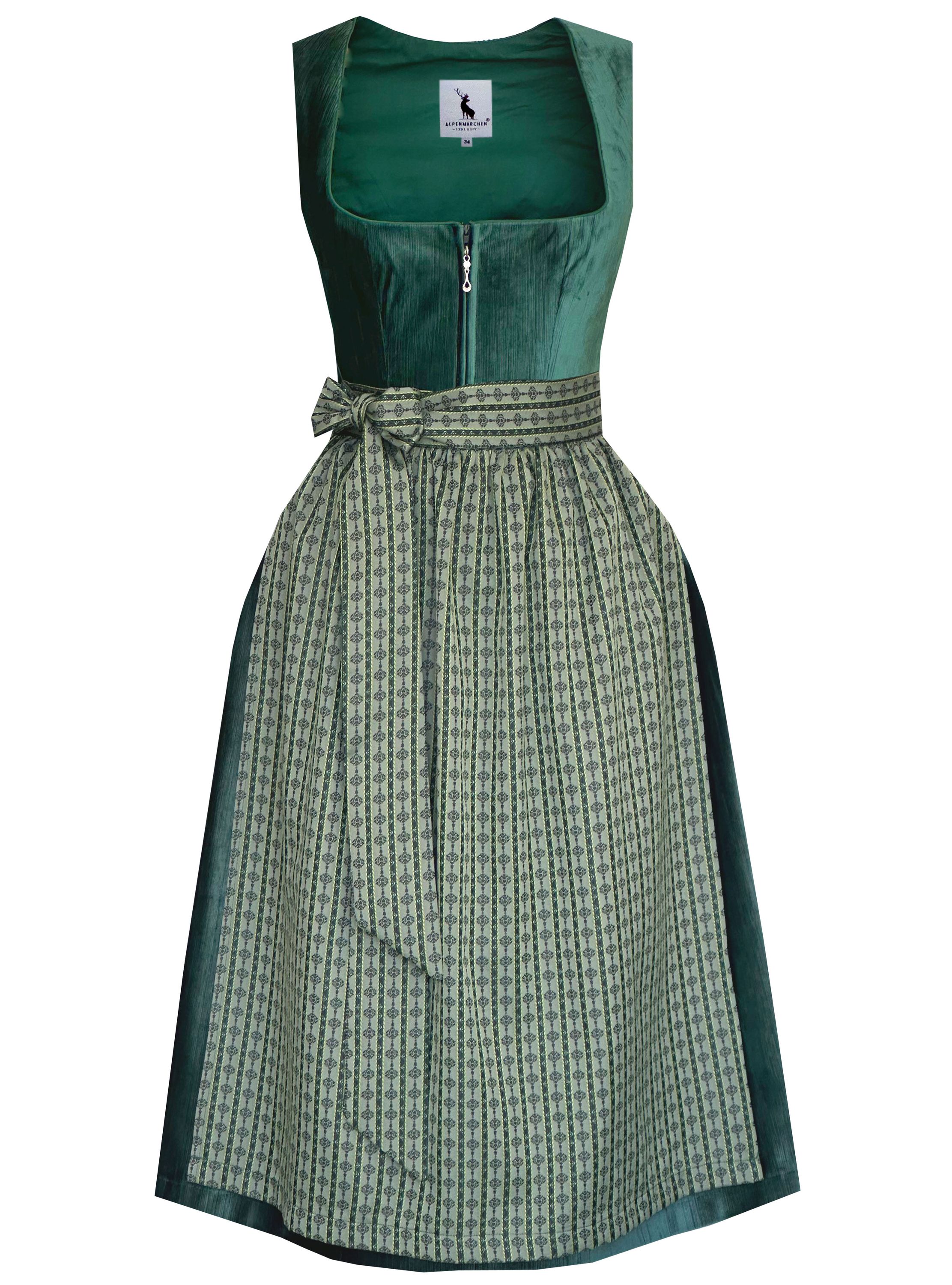 Midi Dirndl in grün - ALM1071