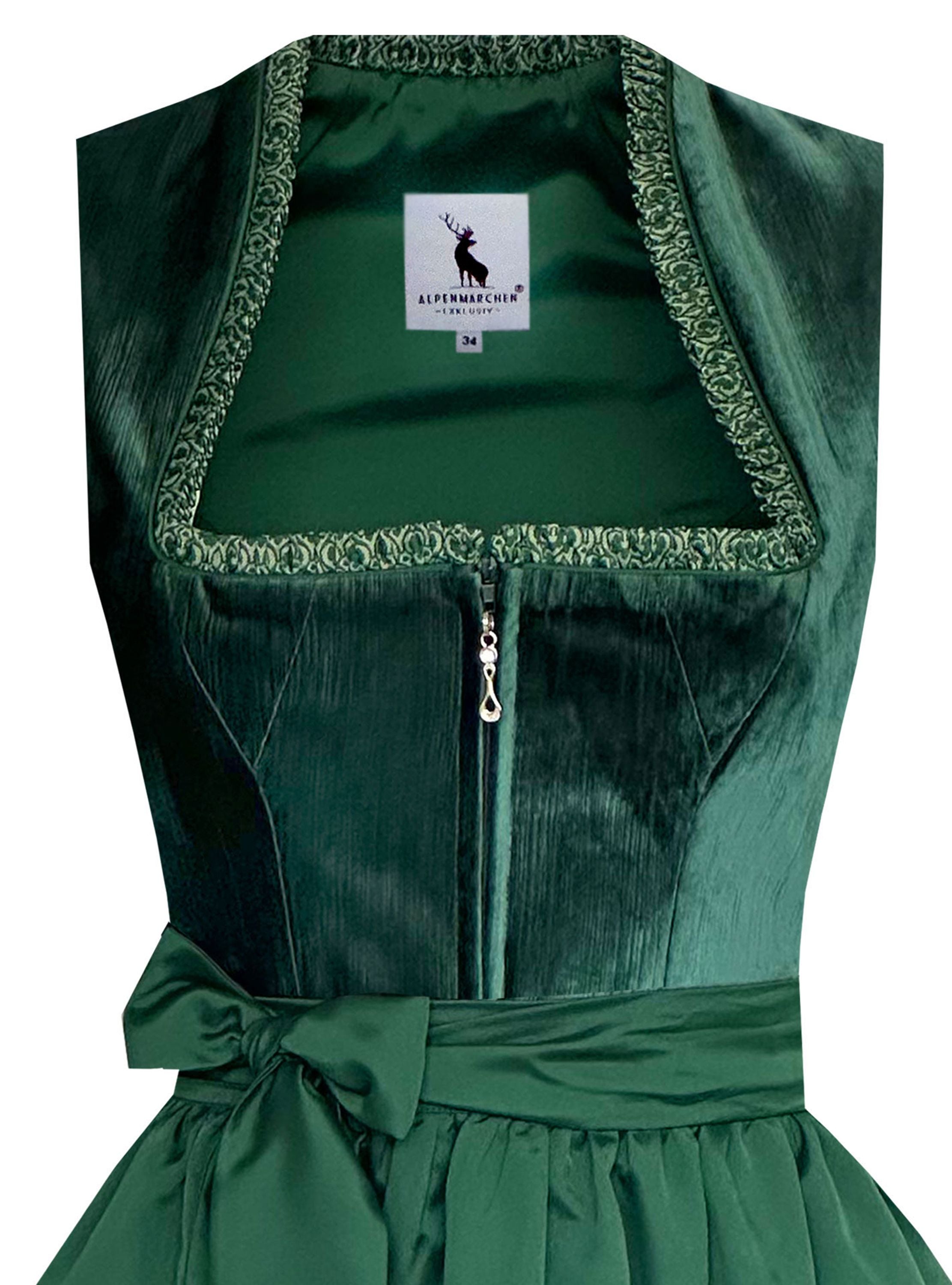 Langes Dirndl Enora in grün - ALM1072