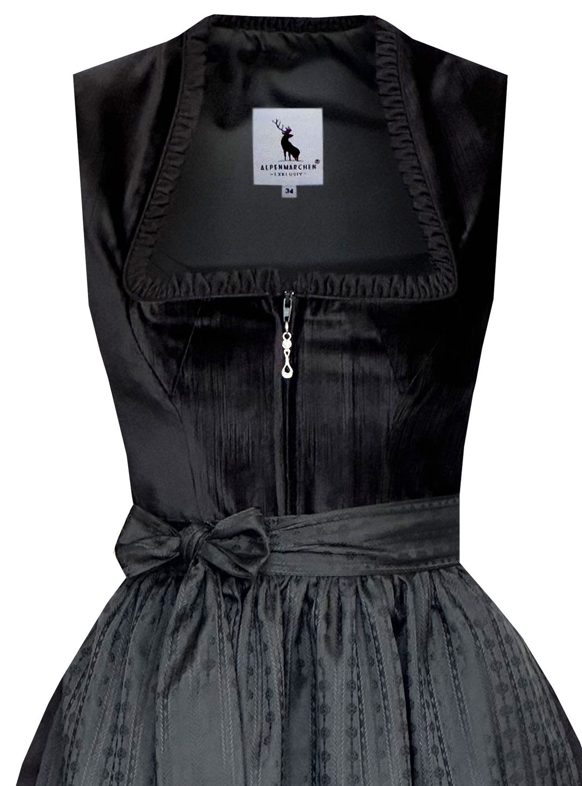 Langes Dirndl Elodie in schwarz - ALM1074