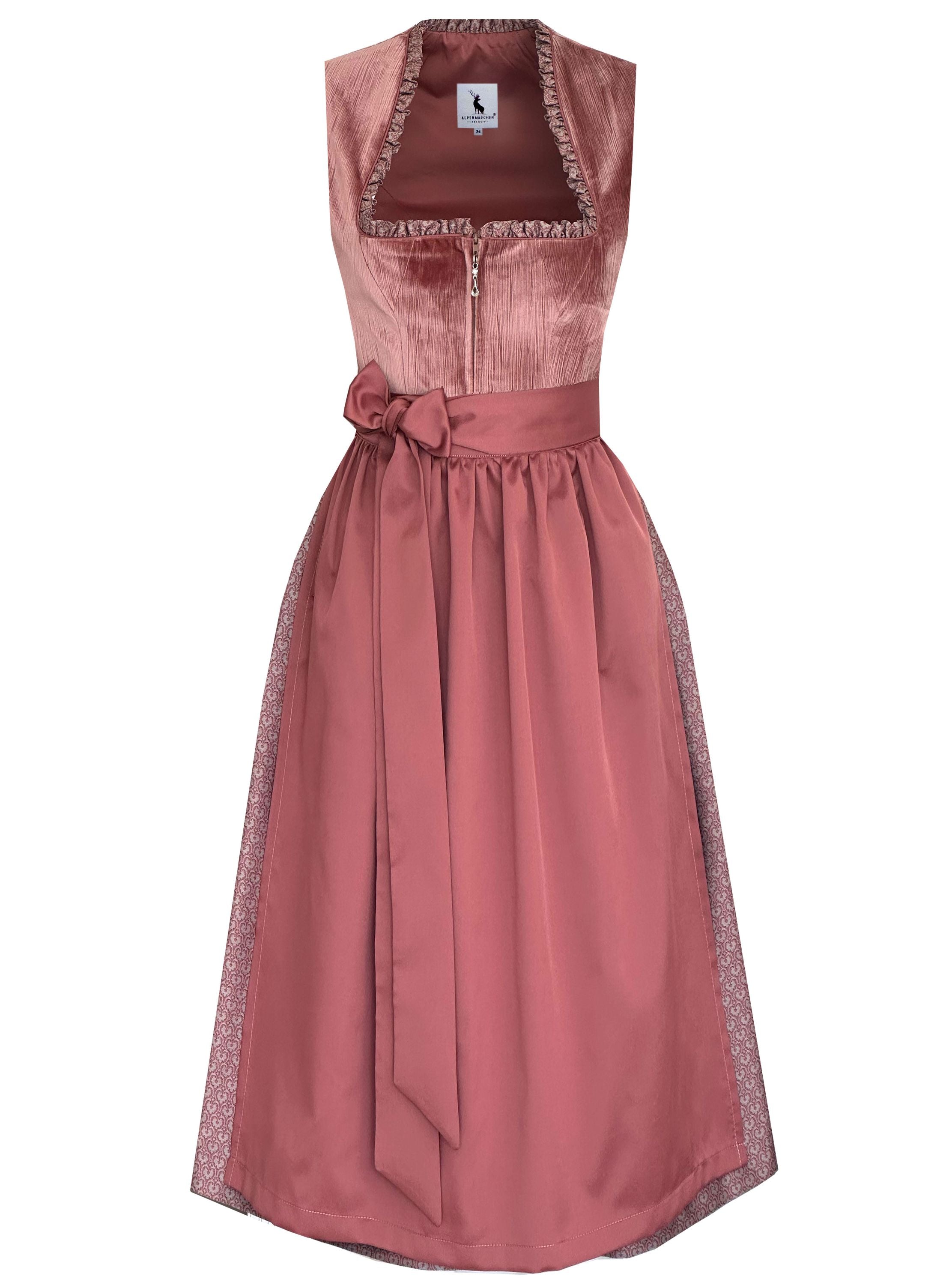 Langes Dirndl Morgane in altrosa - ALM1075