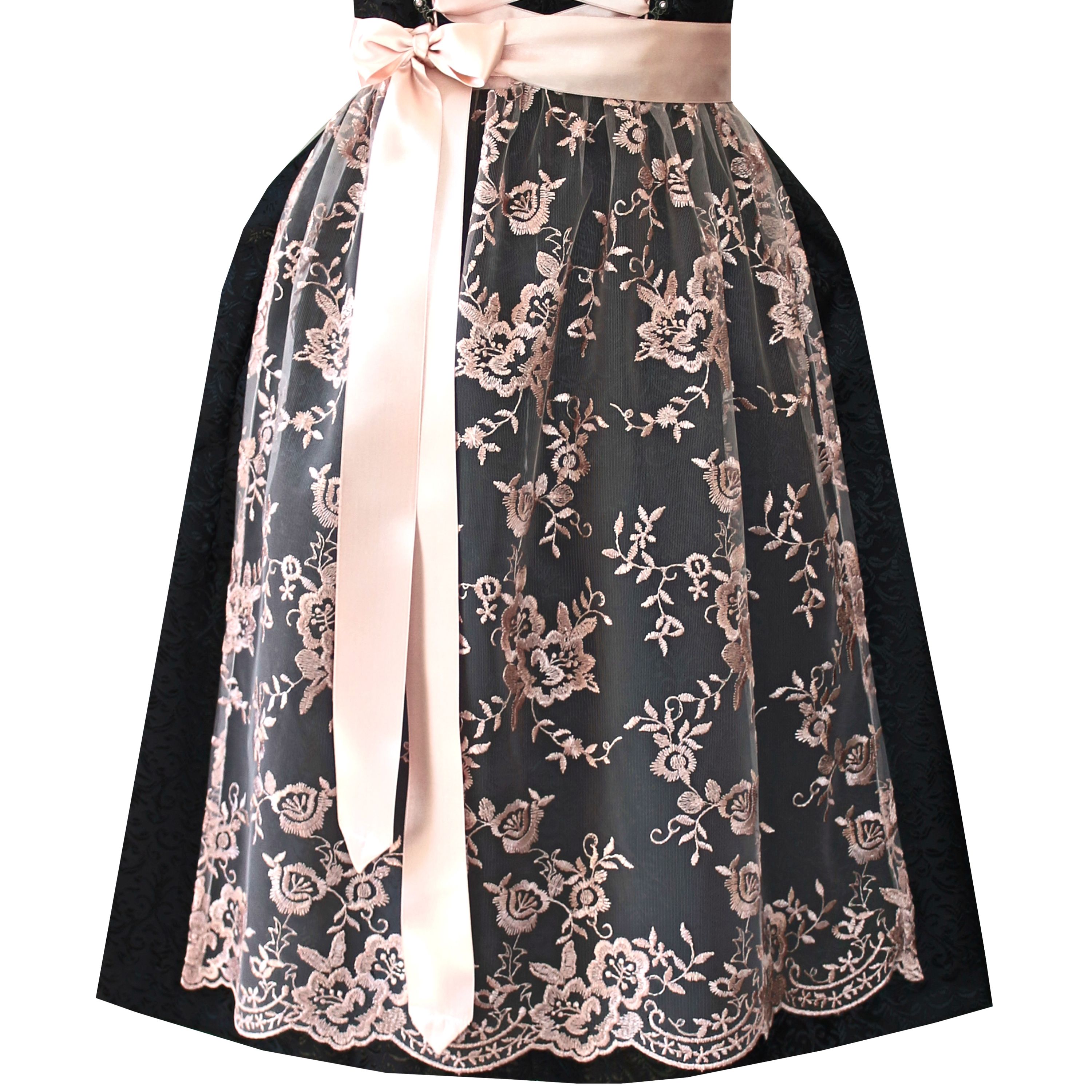 Alpenmärchen Midi-dirndl uit exclusieve collectie incl. kanten schort, maat 32-54 - ALM660, groen-crème, 40 Alpenmärchen Midi-dirndl uit exclusieve collectie incl. kanten schort, maat 32-54 - ALM660, groen-crème, 40