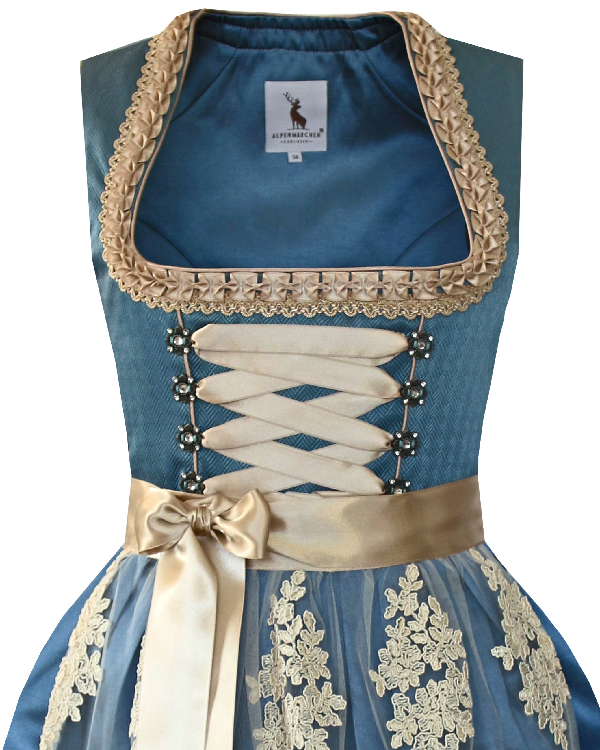 Dirndl Clara in Blau und Creme - ALM808