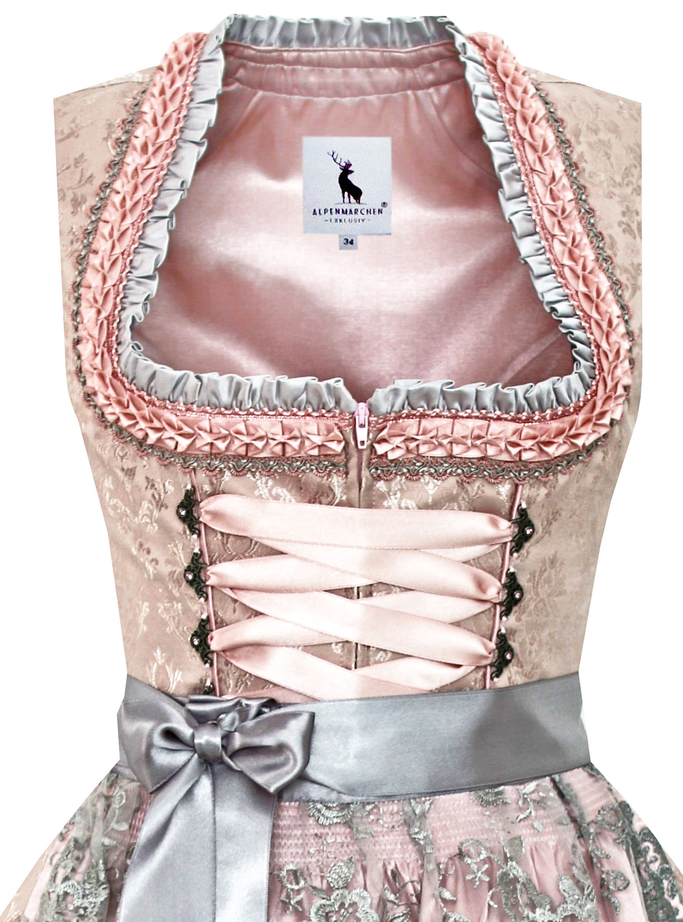 Dirndl Svea in rosa und grau - ALM902