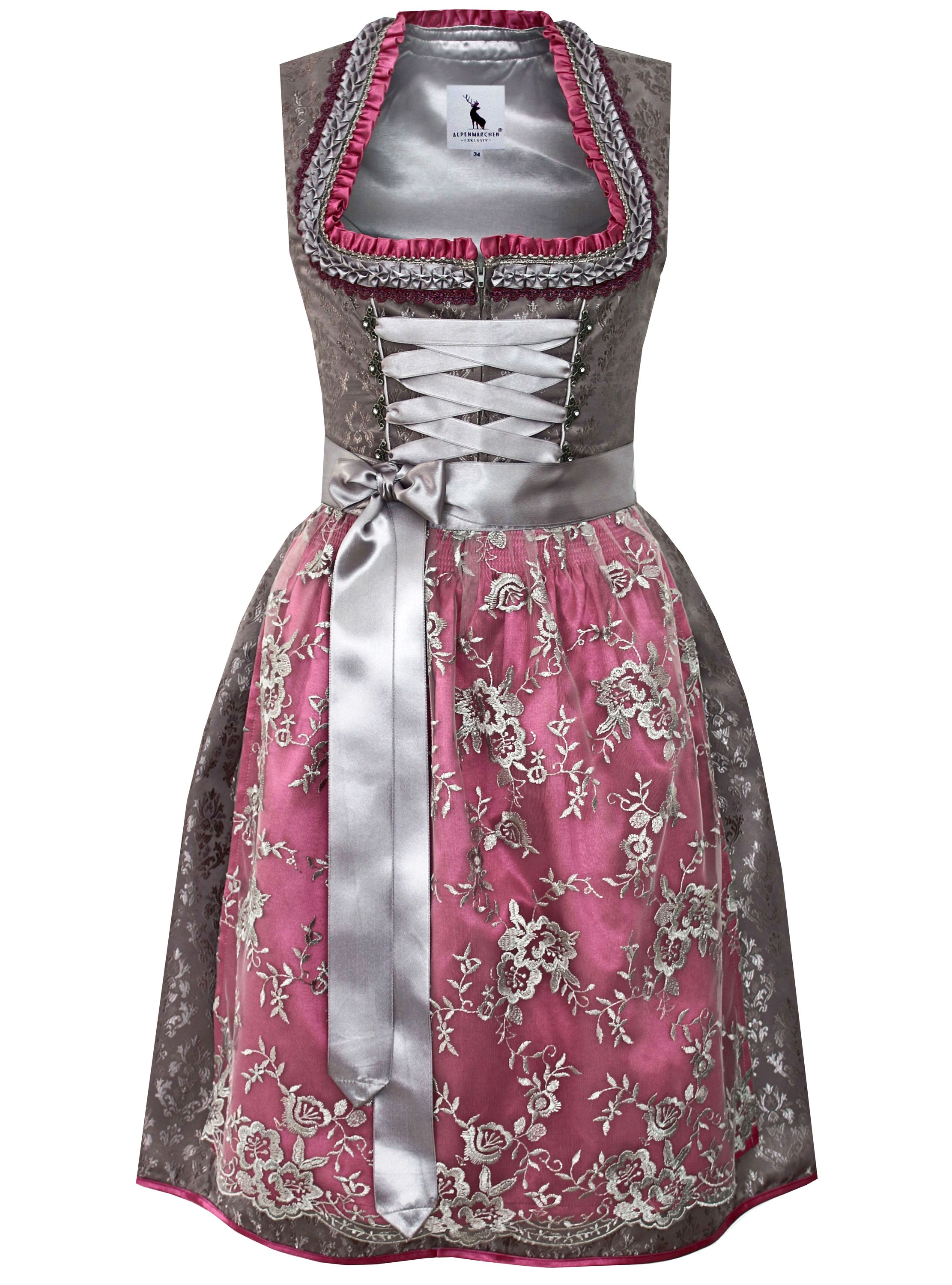 Dirndl Sofie in grau und pink - ALM904