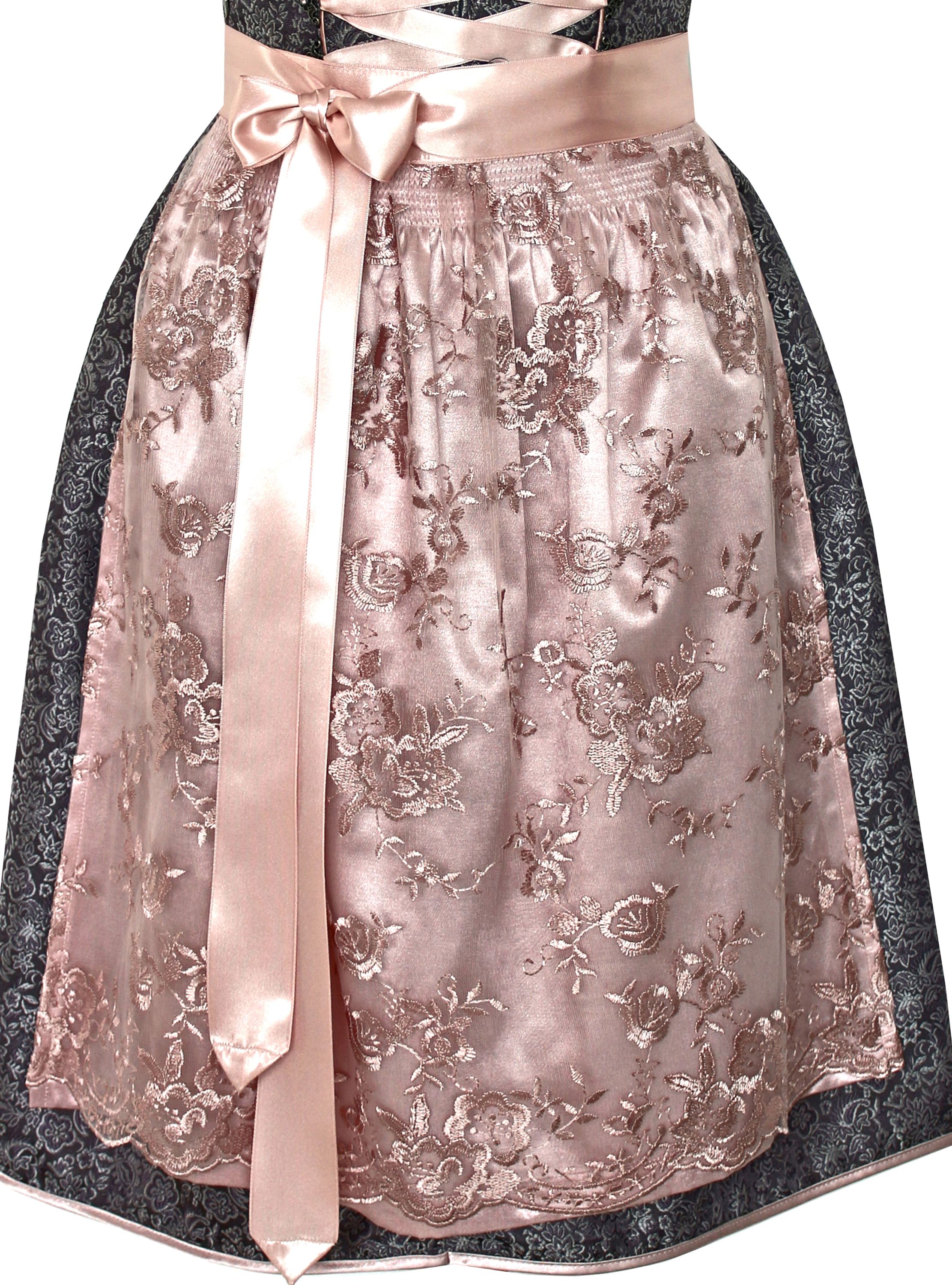 Dirndl Juna in grau und rosa - ALM905