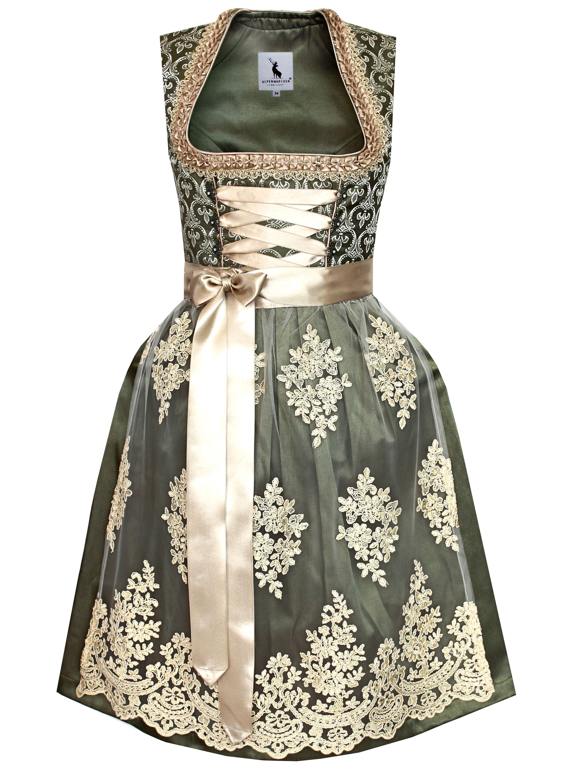 Dirndl Johanna in grün und creme - ALM909