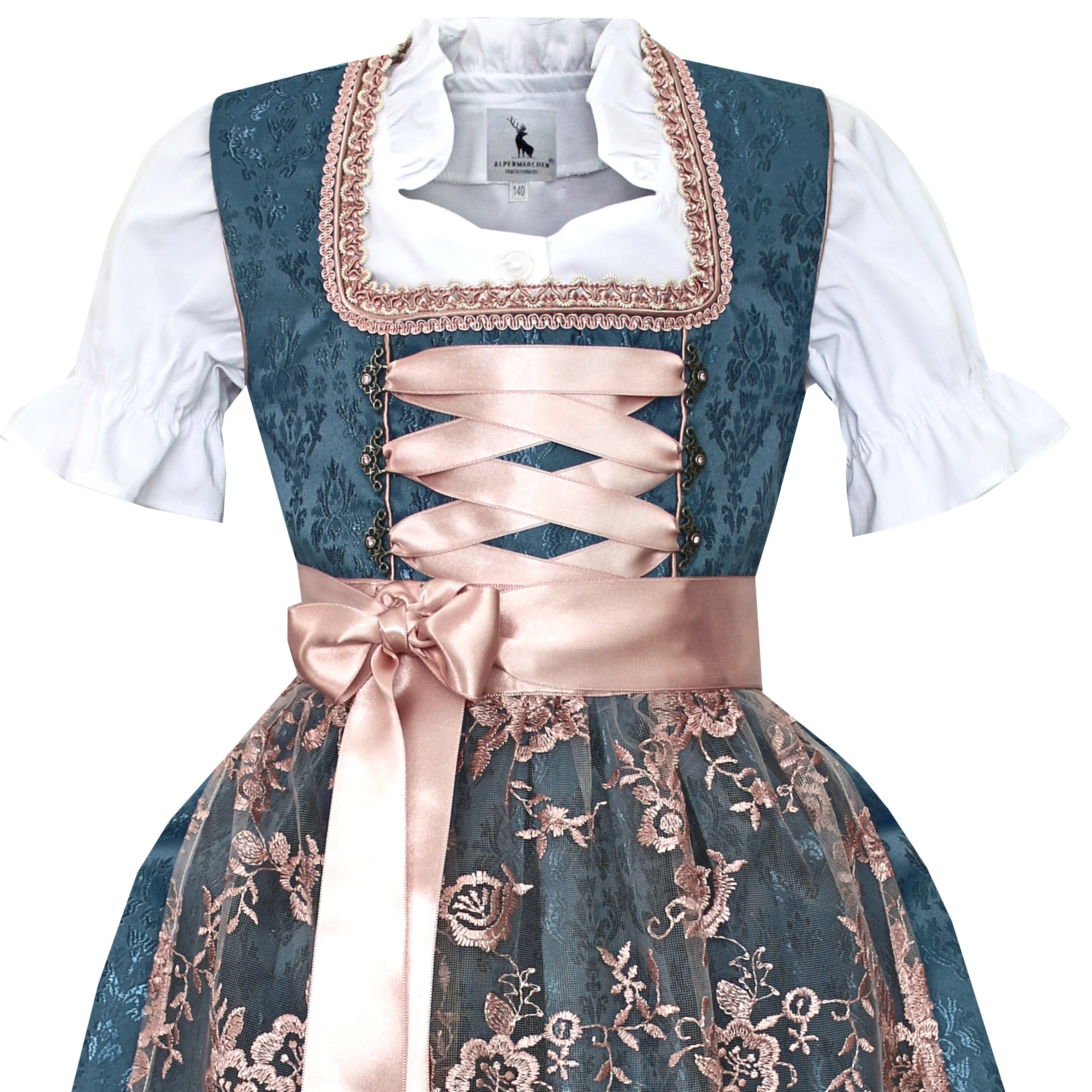 Alpenmärchen Kinderdirndl aus exklusiver Kollektion inkl. Schürze und Bluse - ALM-K914
