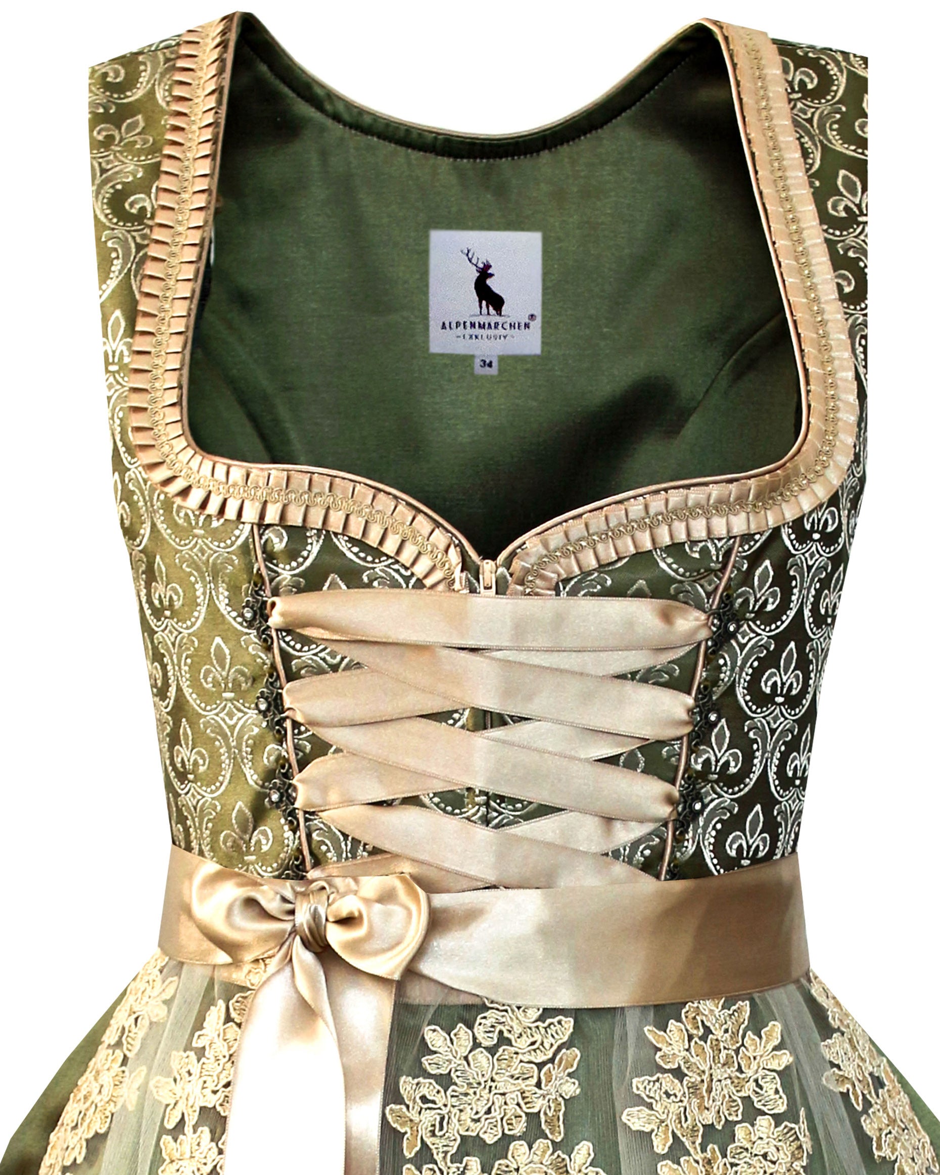 Dirndl Livia in Grün und Creme - ALM915