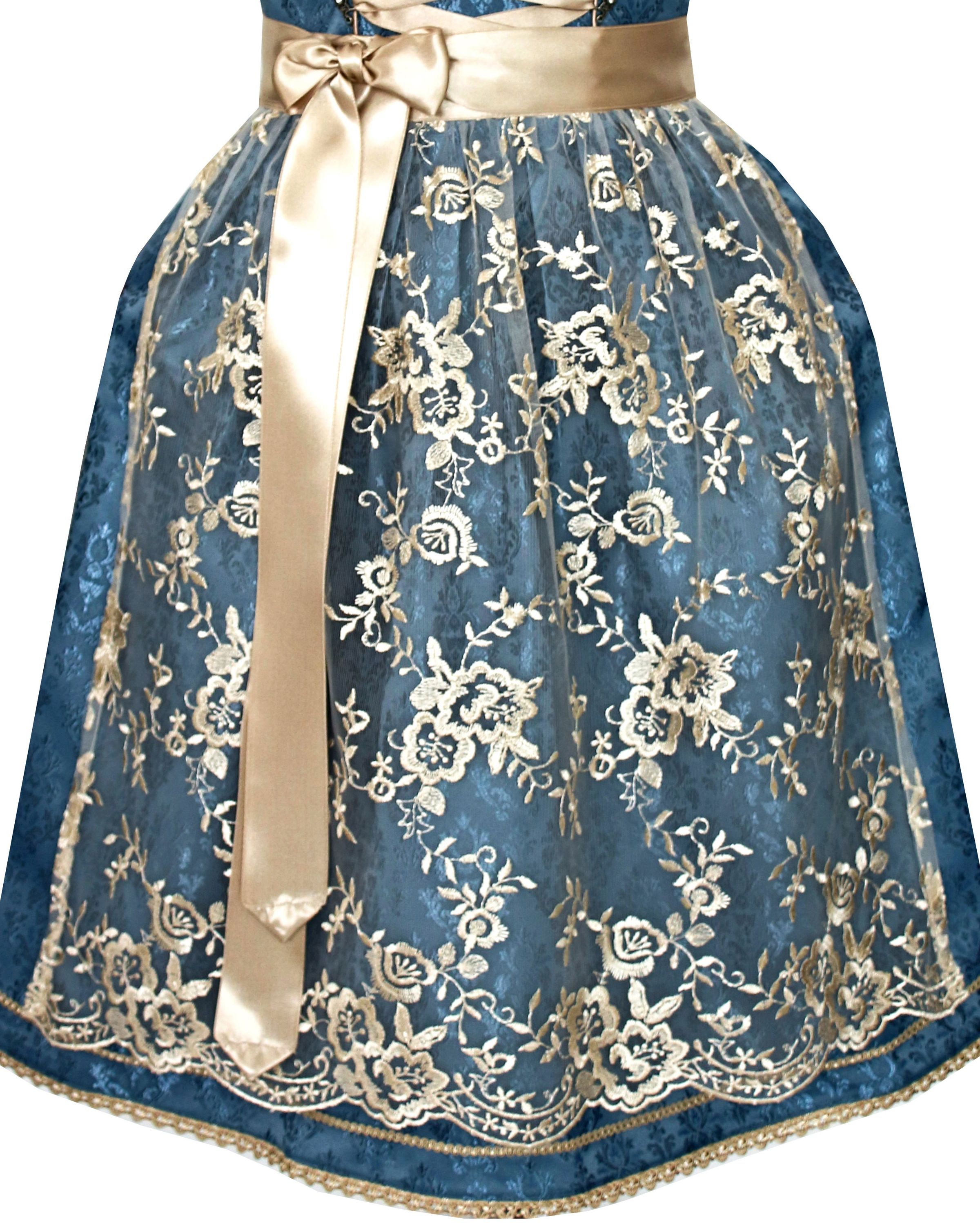 Dirndl Luna in blau und creme - ALM921