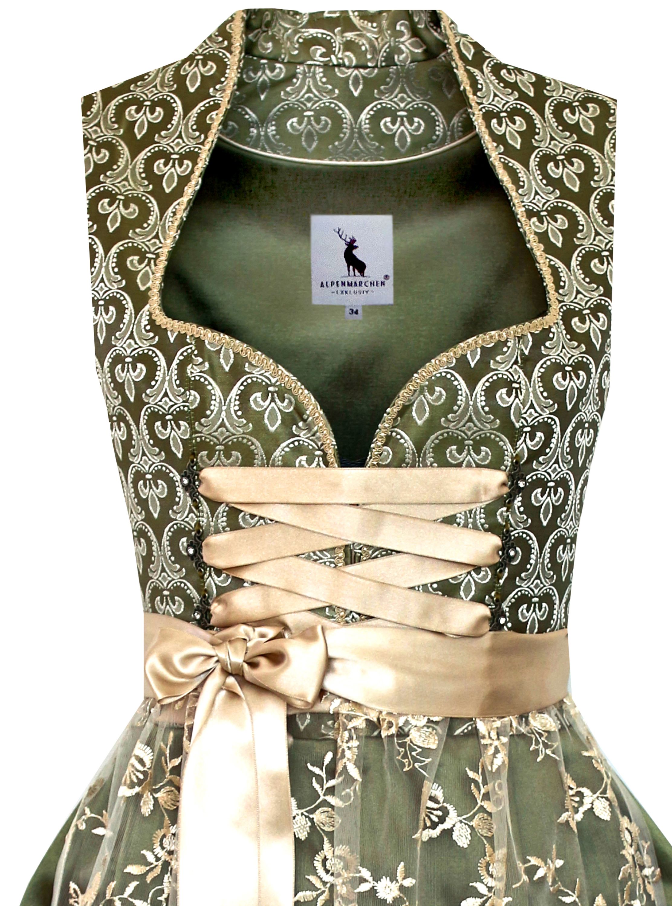Dirndl Liesl in Grün und Creme - ALM922