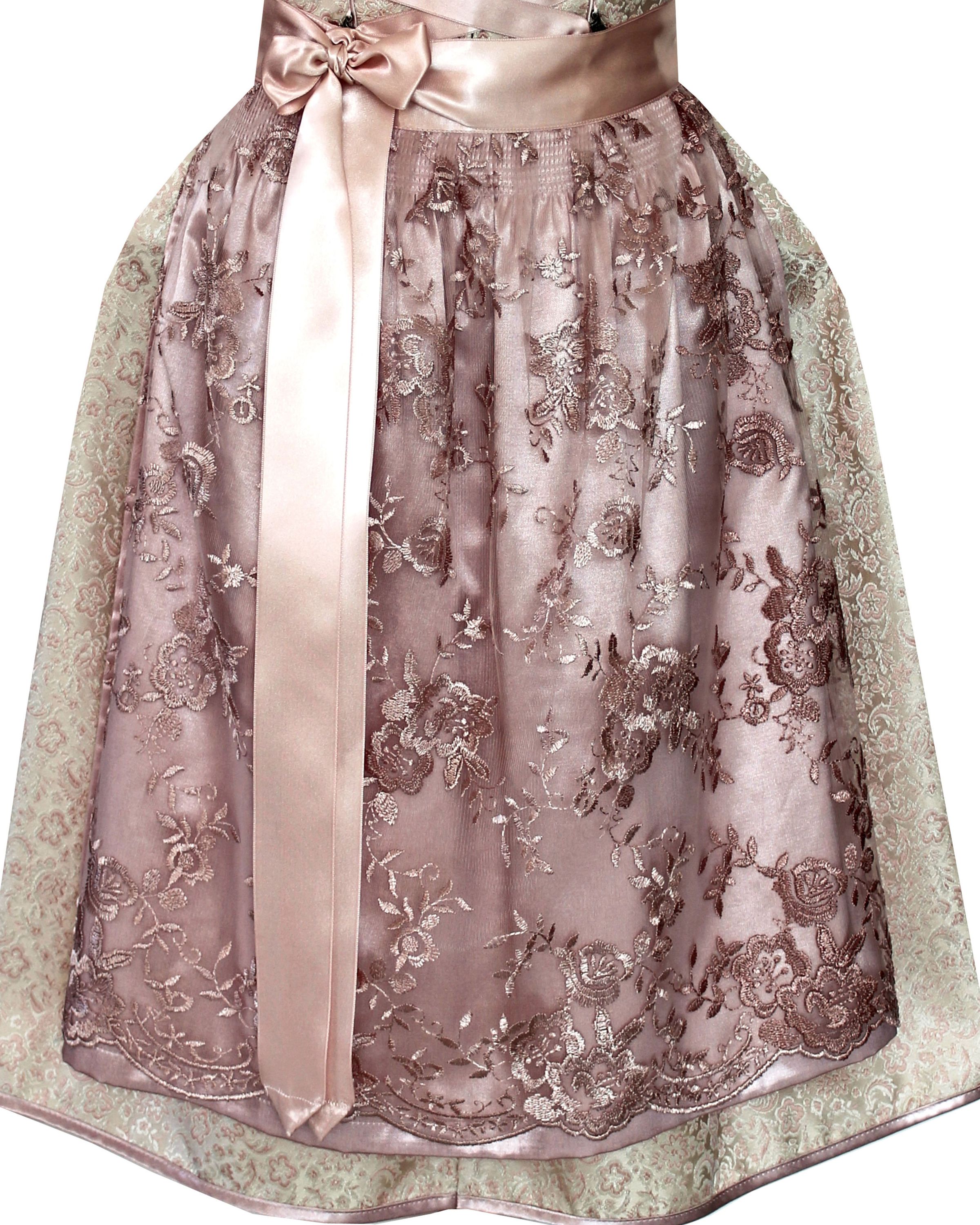 Alpenmärchen Midi-dirndl uit exclusieve collectie, incl. kanten schort, maten 34 t/m 60 - ALM750, zwart-cr me, 46