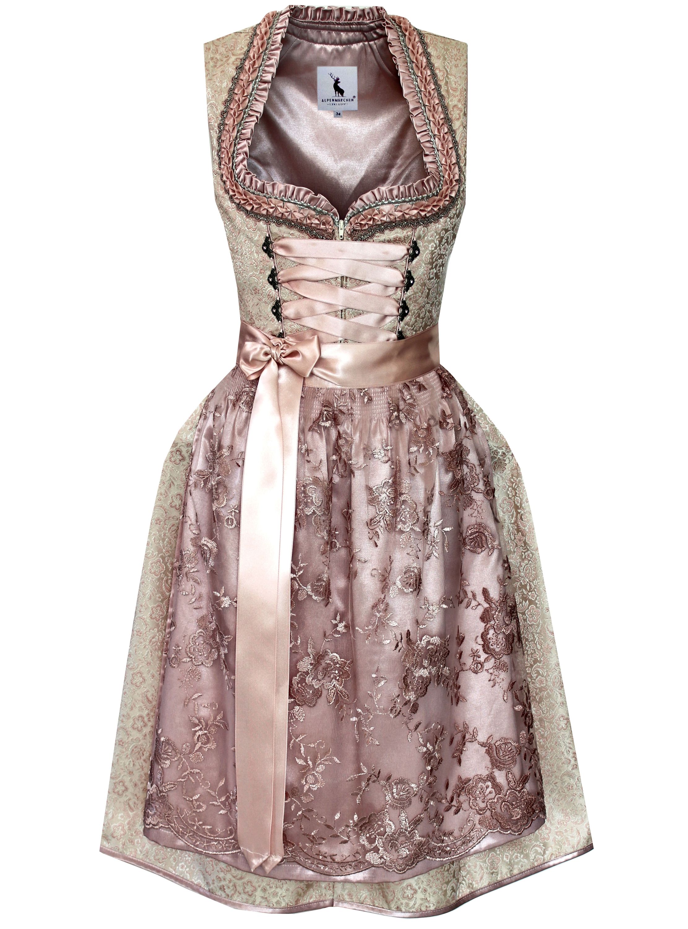 Dirndl Melina in Beige und Rosa - ALM937