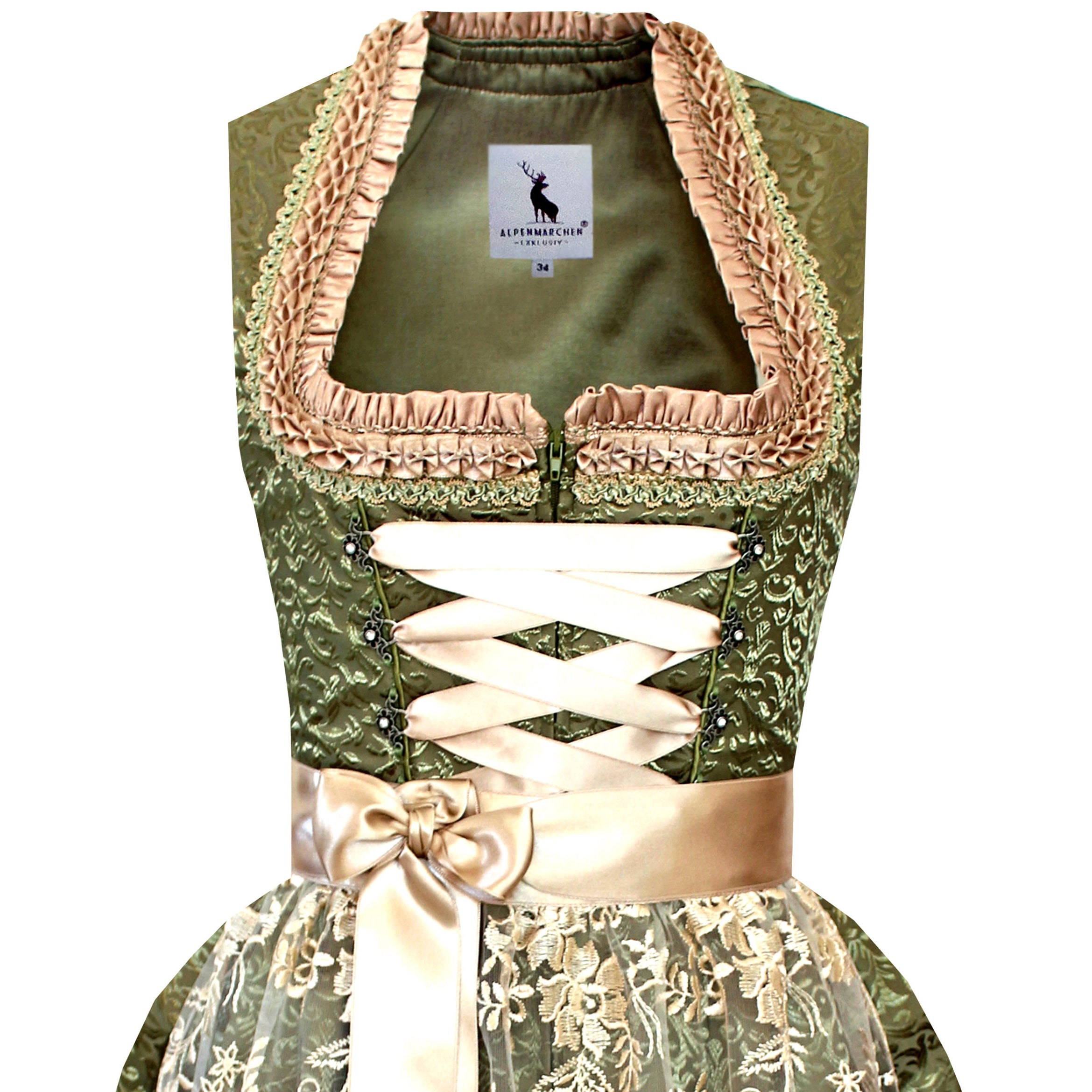 Dirndl Florentina in Grün und Creme - ALM944