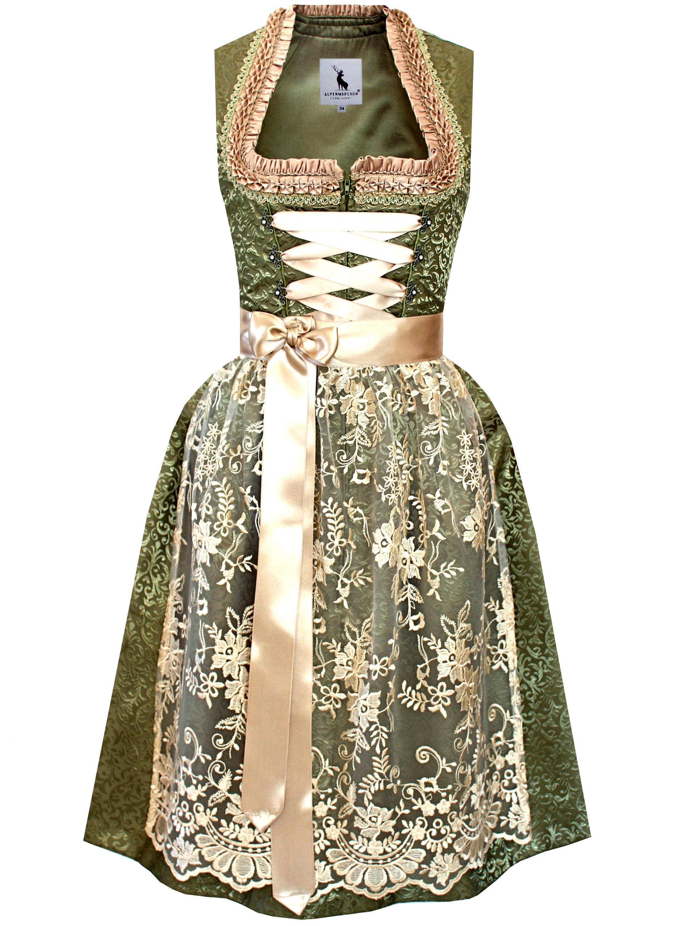 Dirndl Florentina in Grün und Creme - ALM944