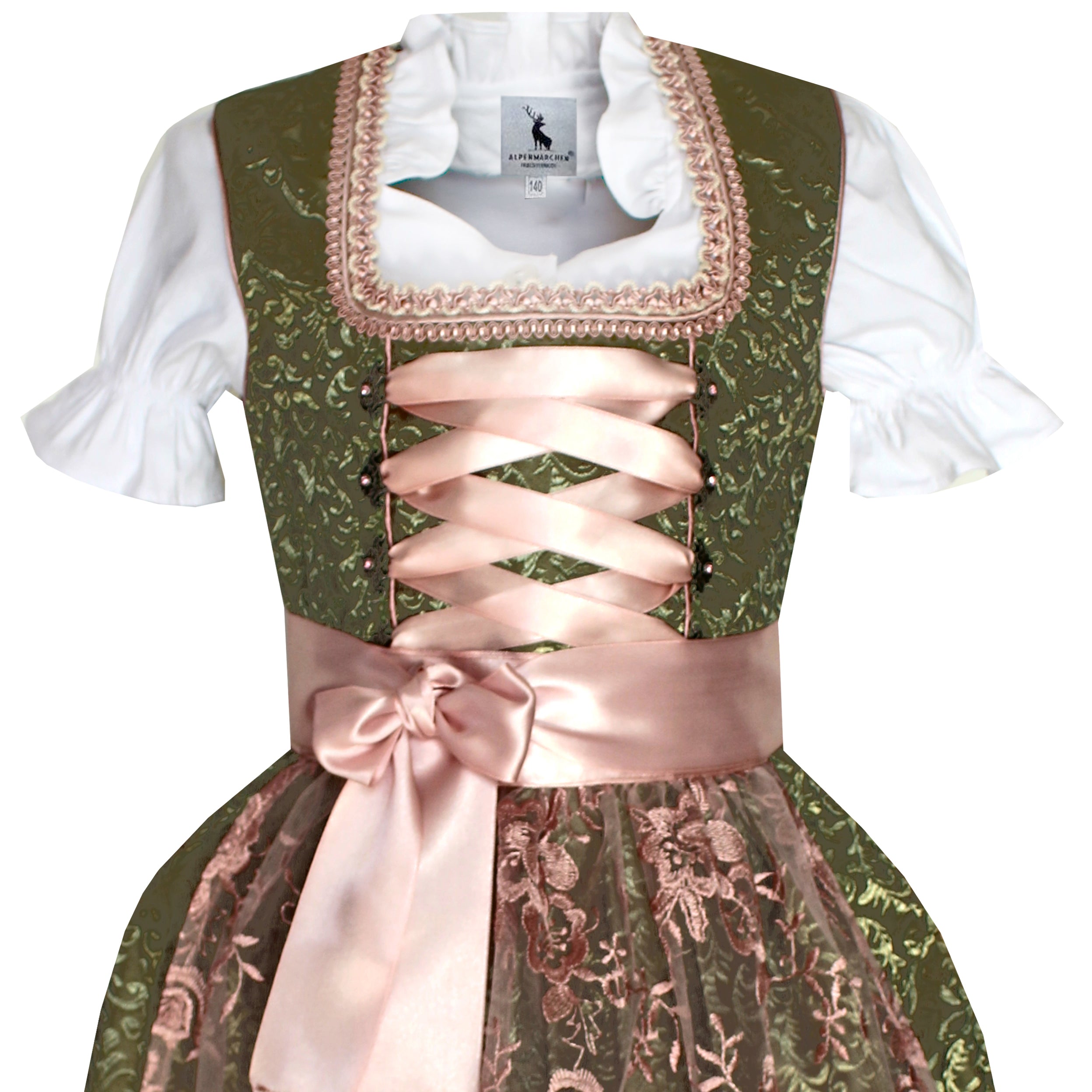Alpenmärchen Kinderdirndl aus exklusiver Kollektion inkl. Schürze und Bluse - ALM-K948