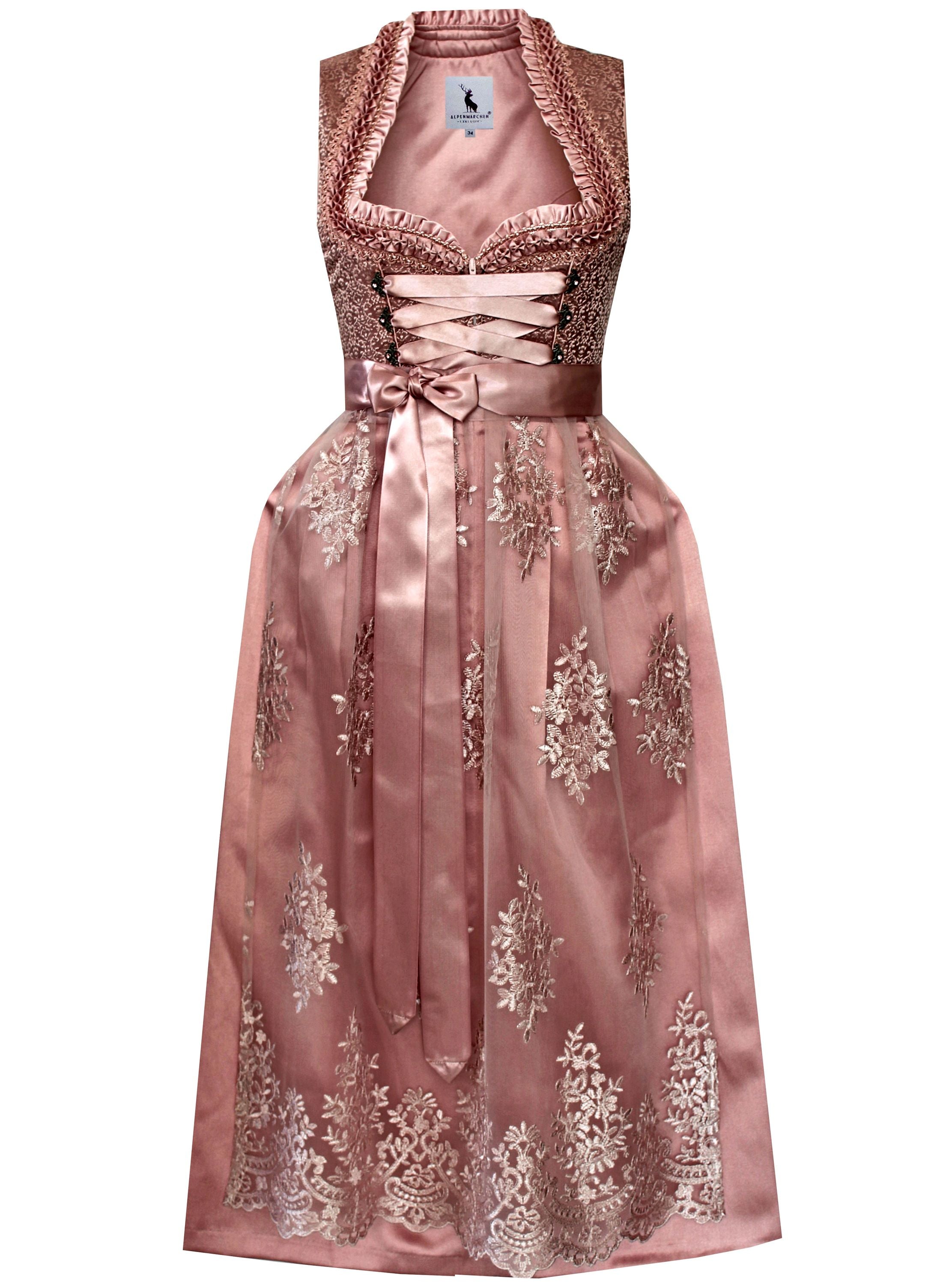 Langes Dirndl Sophia in rosa - ALM979