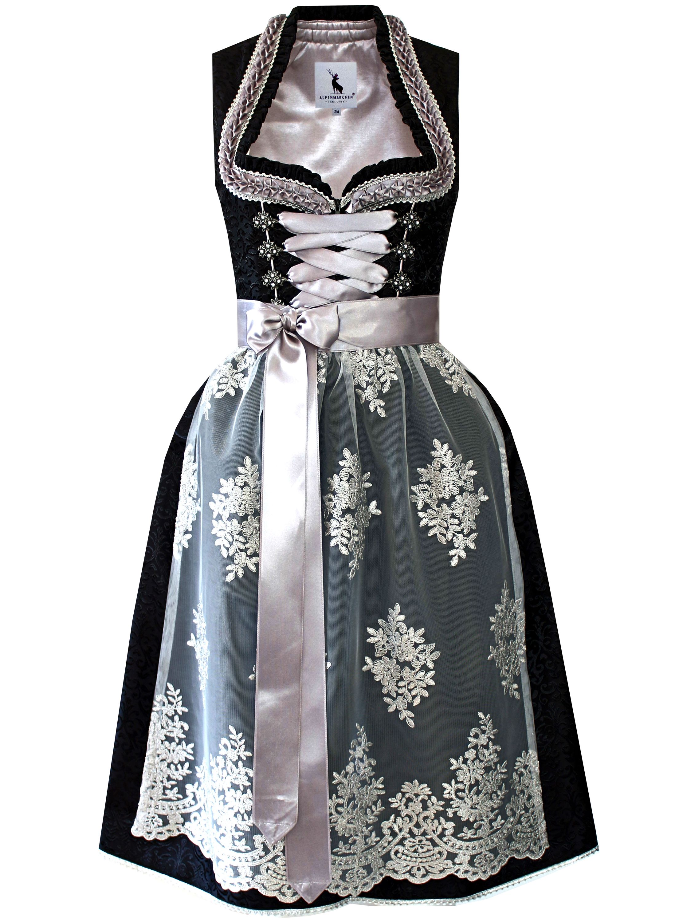 Dirndl Evi in Schwarz und Silber - ALM980