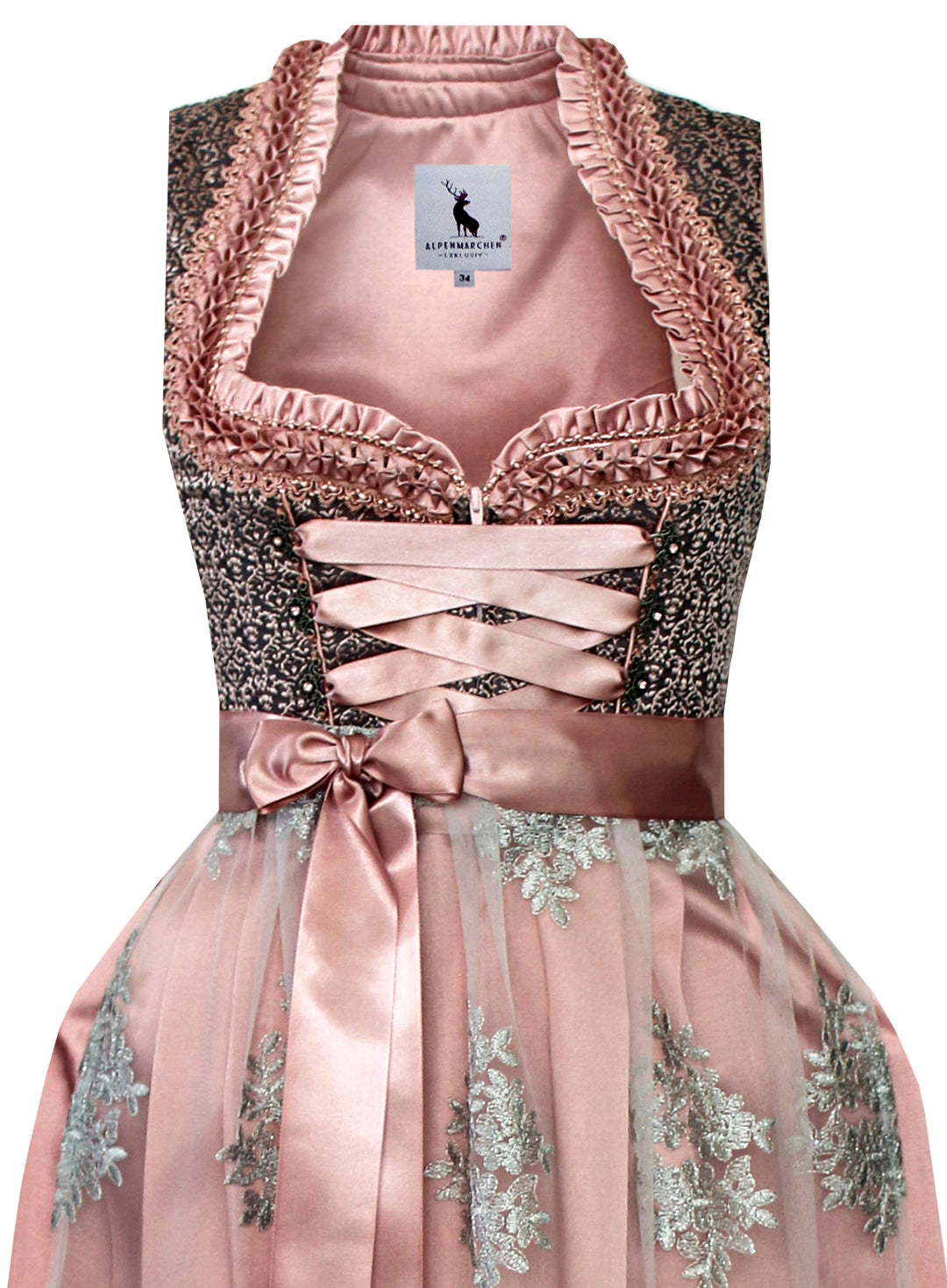 Langes Dirndl Freya in rosa - ALM983