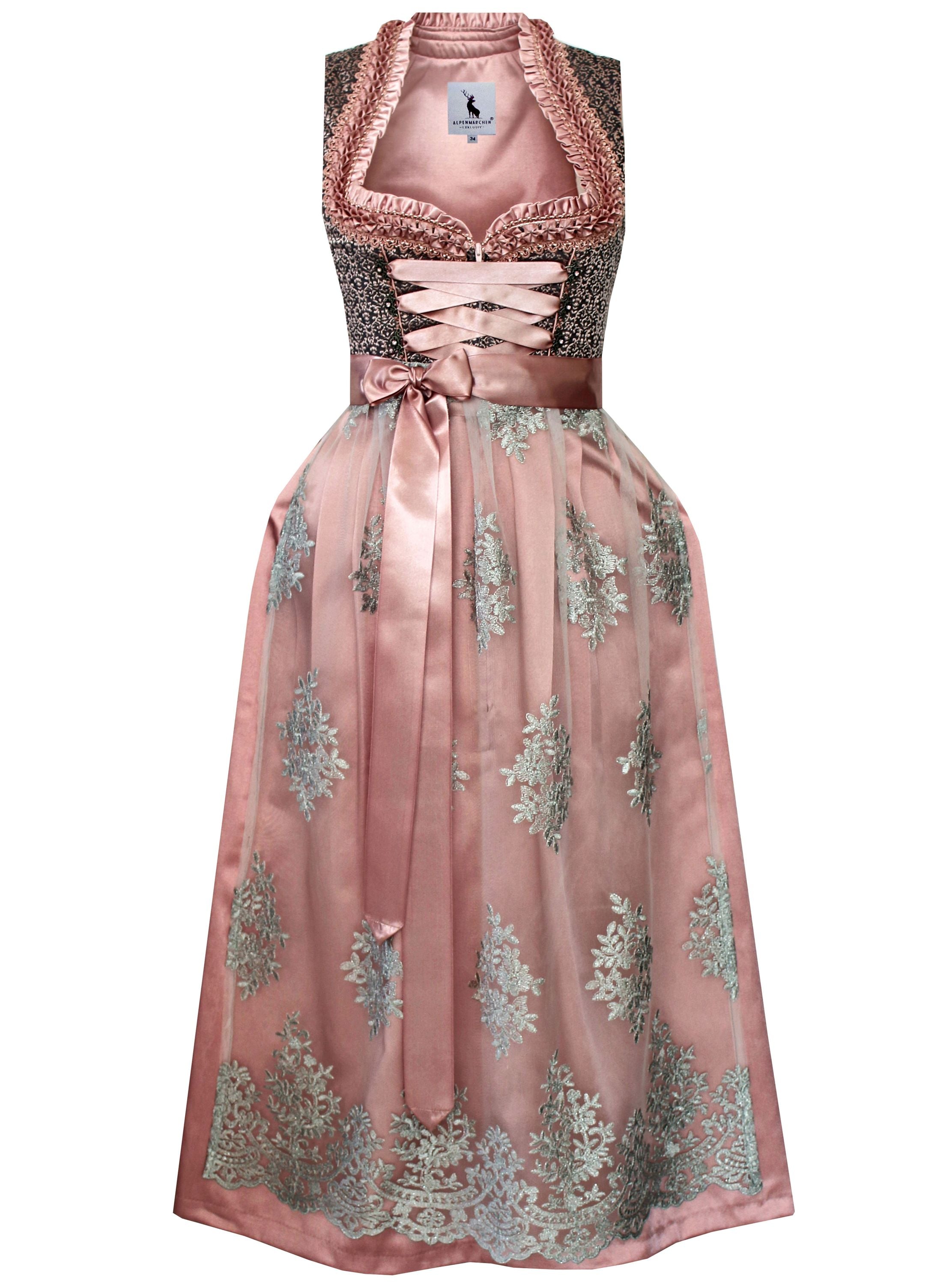 Langes Dirndl Freya in rosa - ALM983