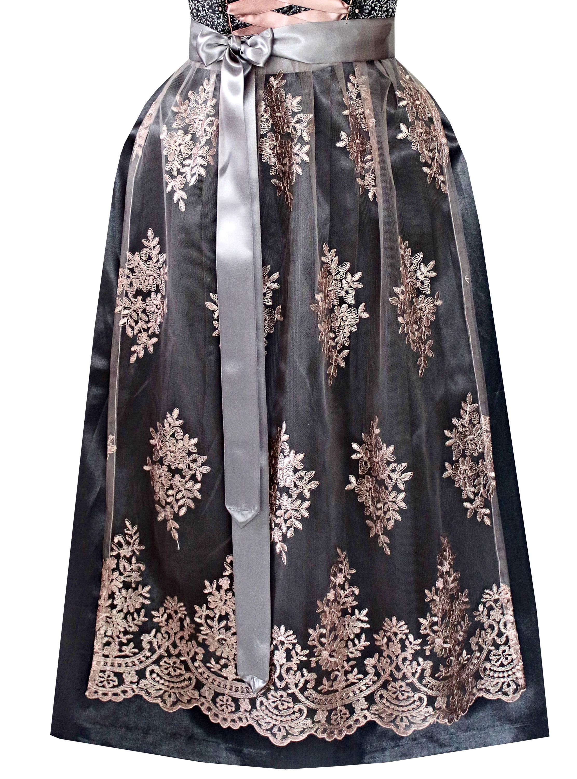 Langes Dirndl Freya in schwarz - ALM985