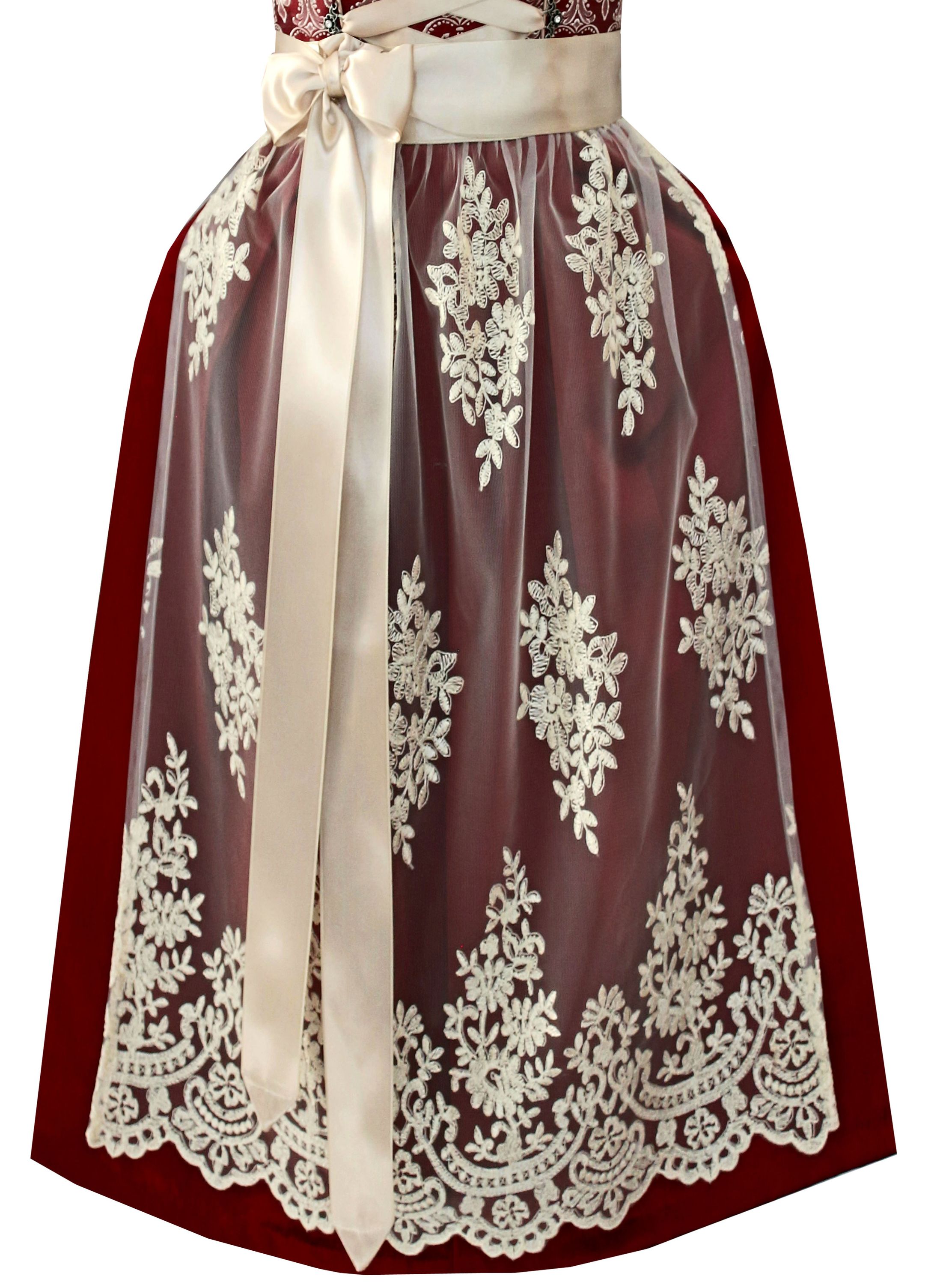 Langes Dirndl Thea in rot  - ALM987