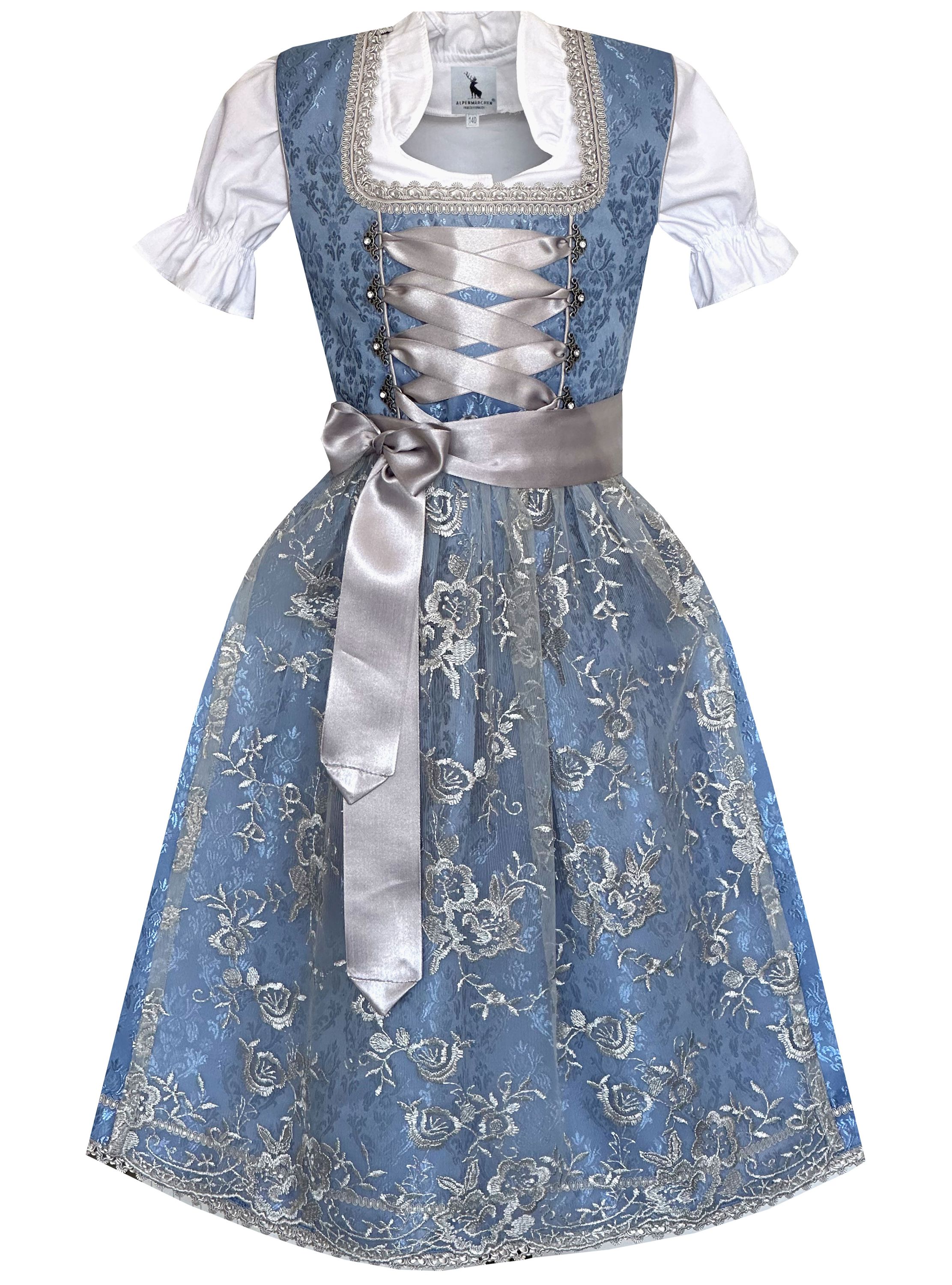 Kinderdirndl Marine in blau - ALM-K1045