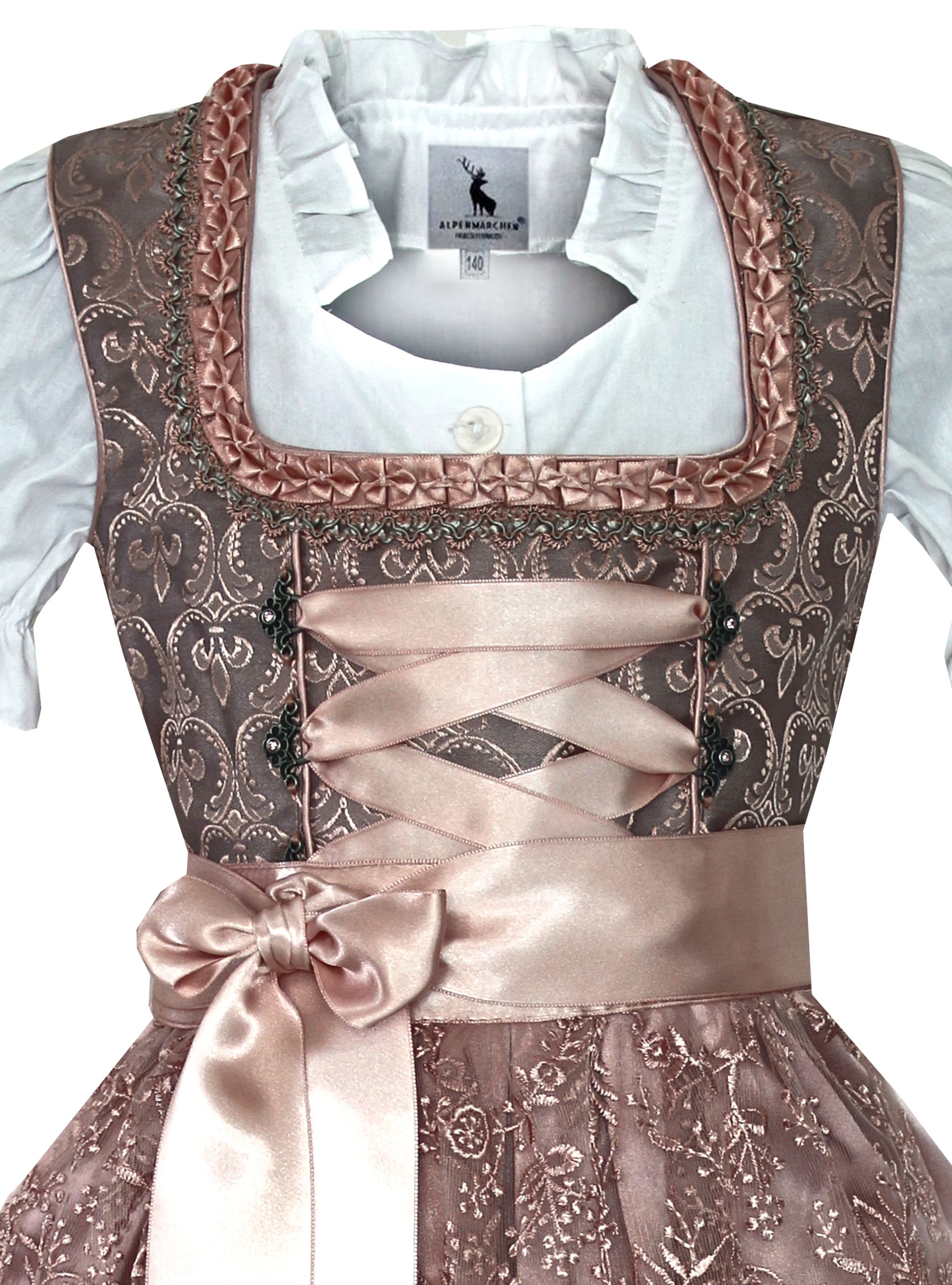 Alpenmärchen Kinderdirndl aus exklusiver Kollektion inkl. Schürze und Bluse - ALM-K800