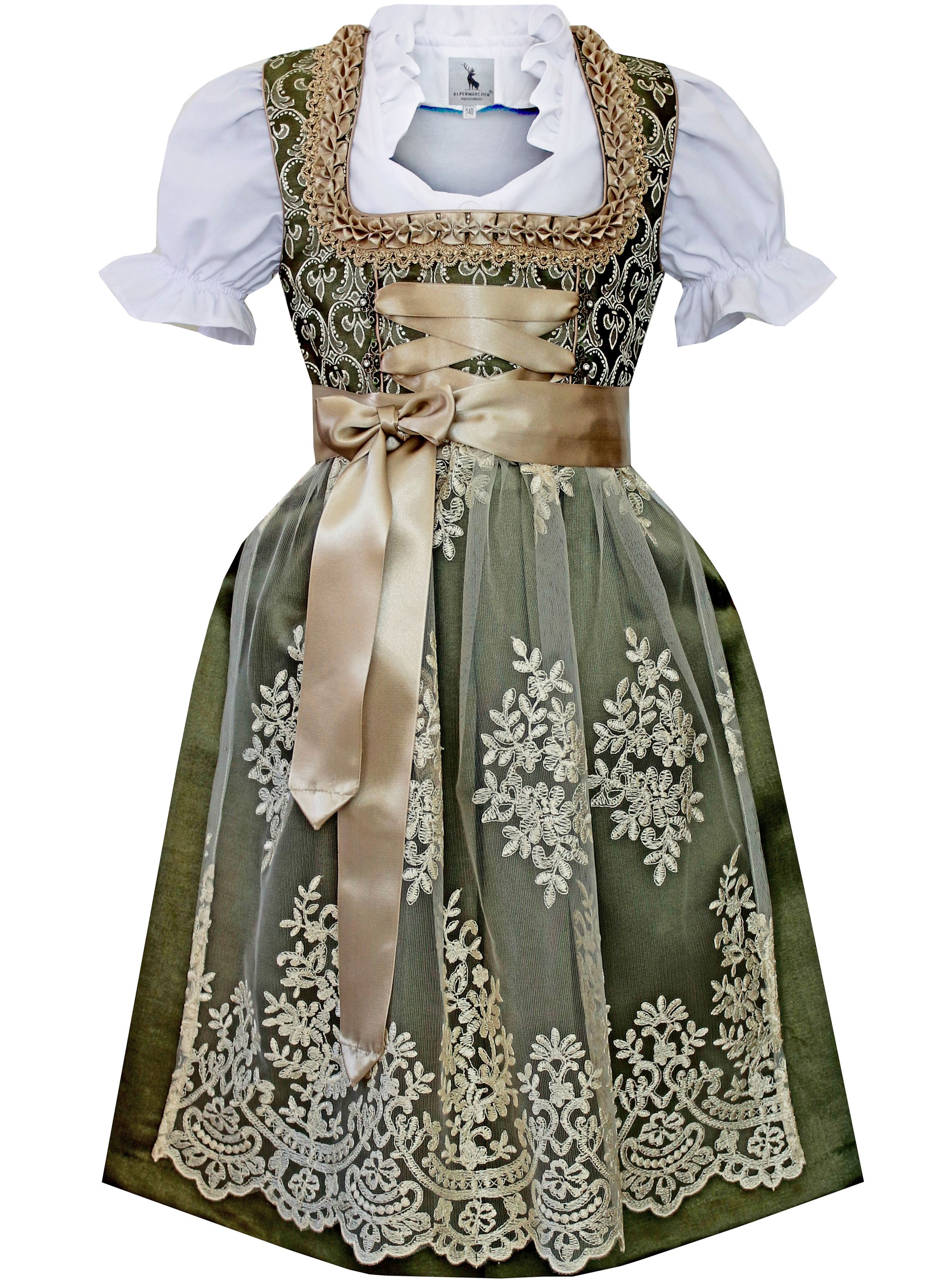 Kinderdirndl Olivia in grün - ALM-K909
