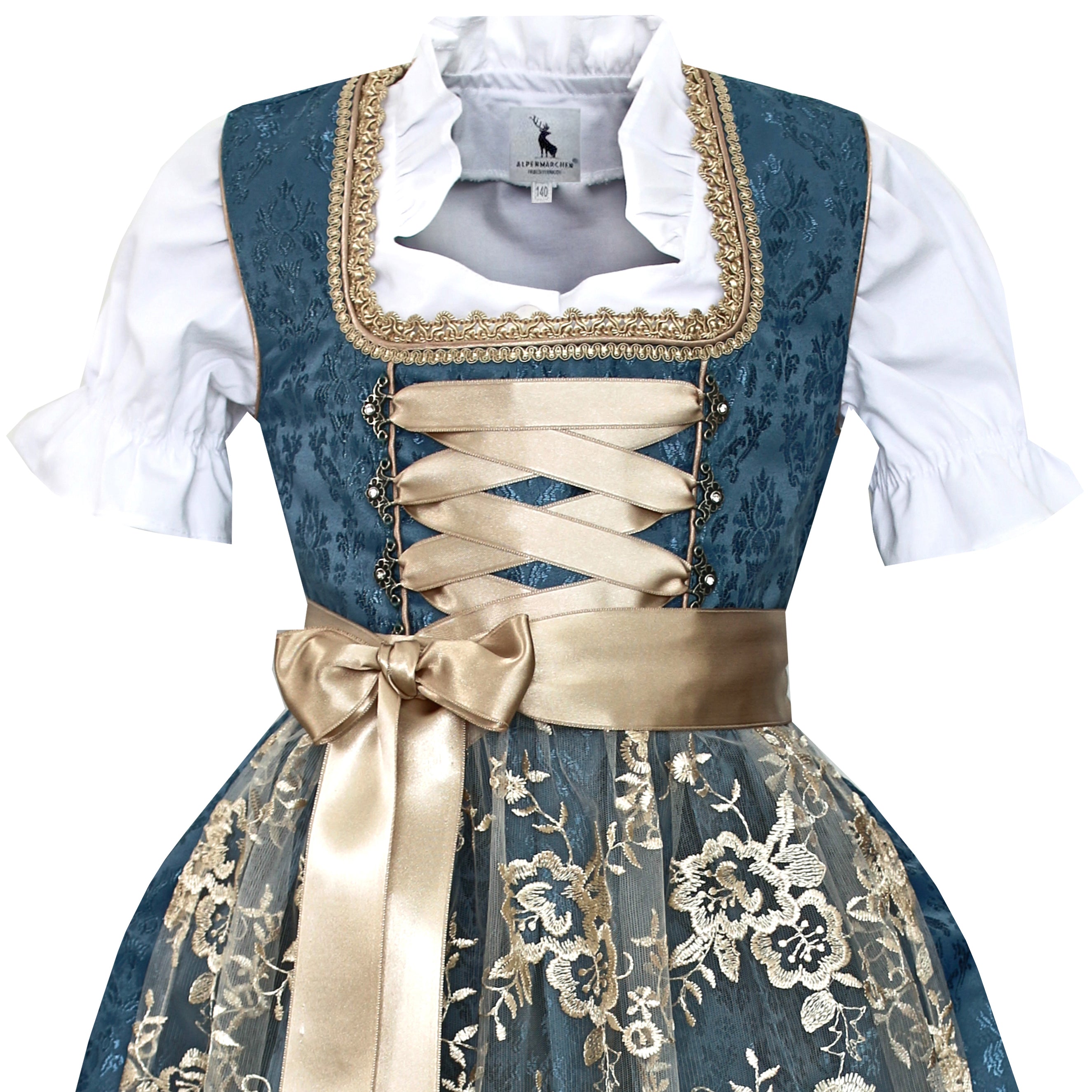 Alpenmärchen Kinderdirndl aus exklusiver Kollektion inkl. Schürze und Bluse - ALM-K921