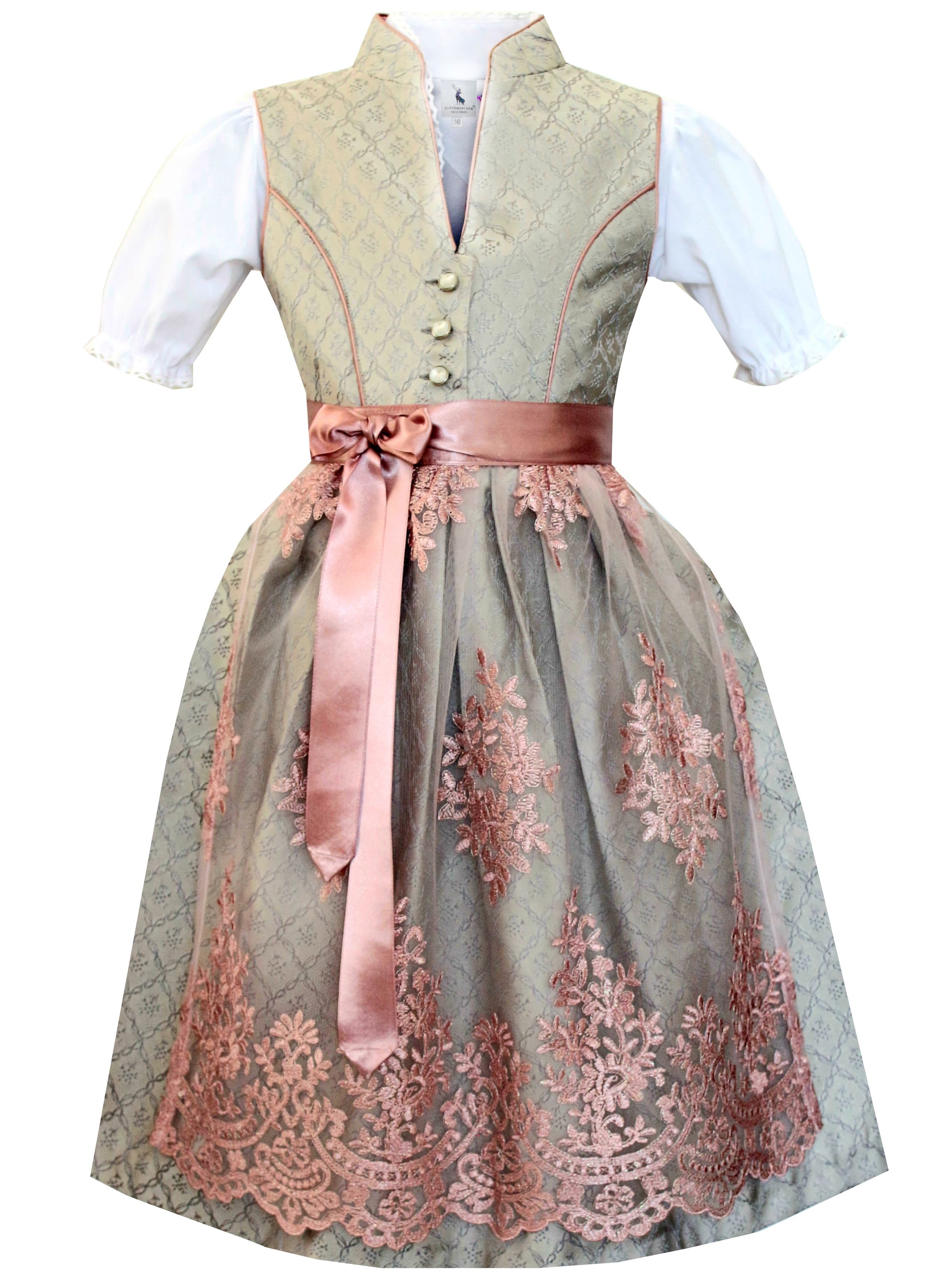 Alpenmärchen Kinderdirndl aus exklusiver Kollektion inkl. Schürze und Bluse - ALM-K966