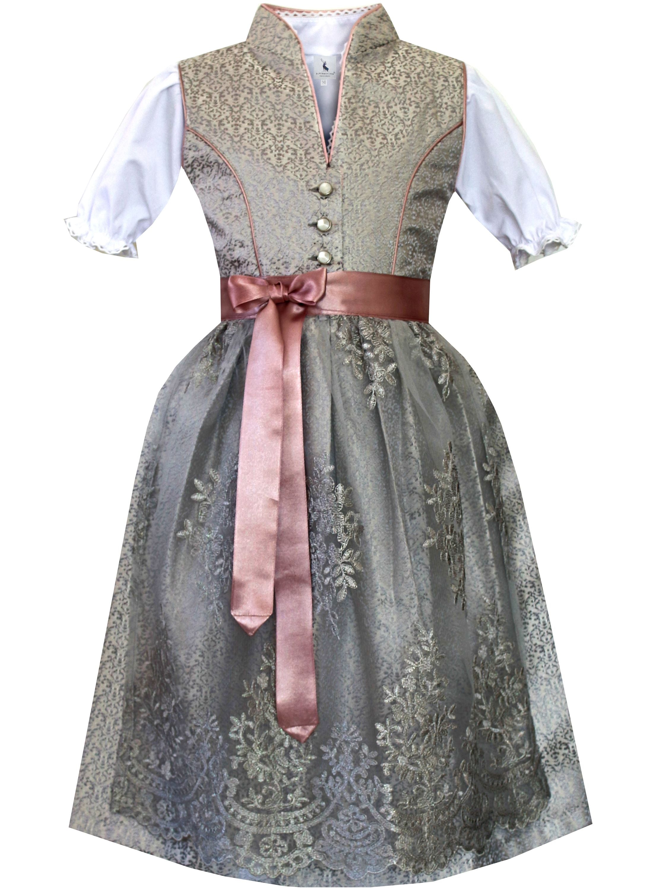 Kinderdirndl Lea in Grau - ALM-K972