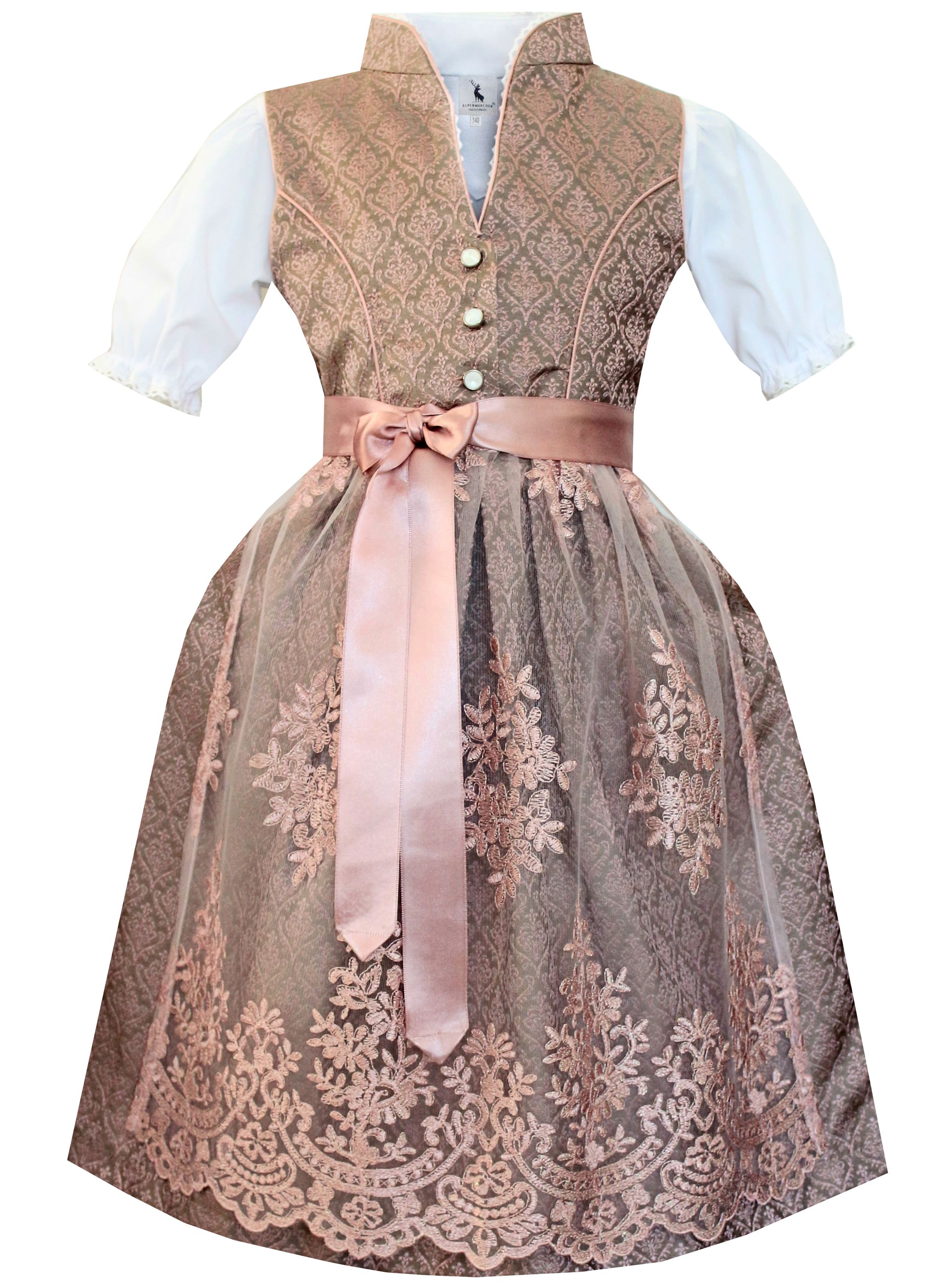 Kinderdirndl Elsa in Hellbraun - ALM-K973