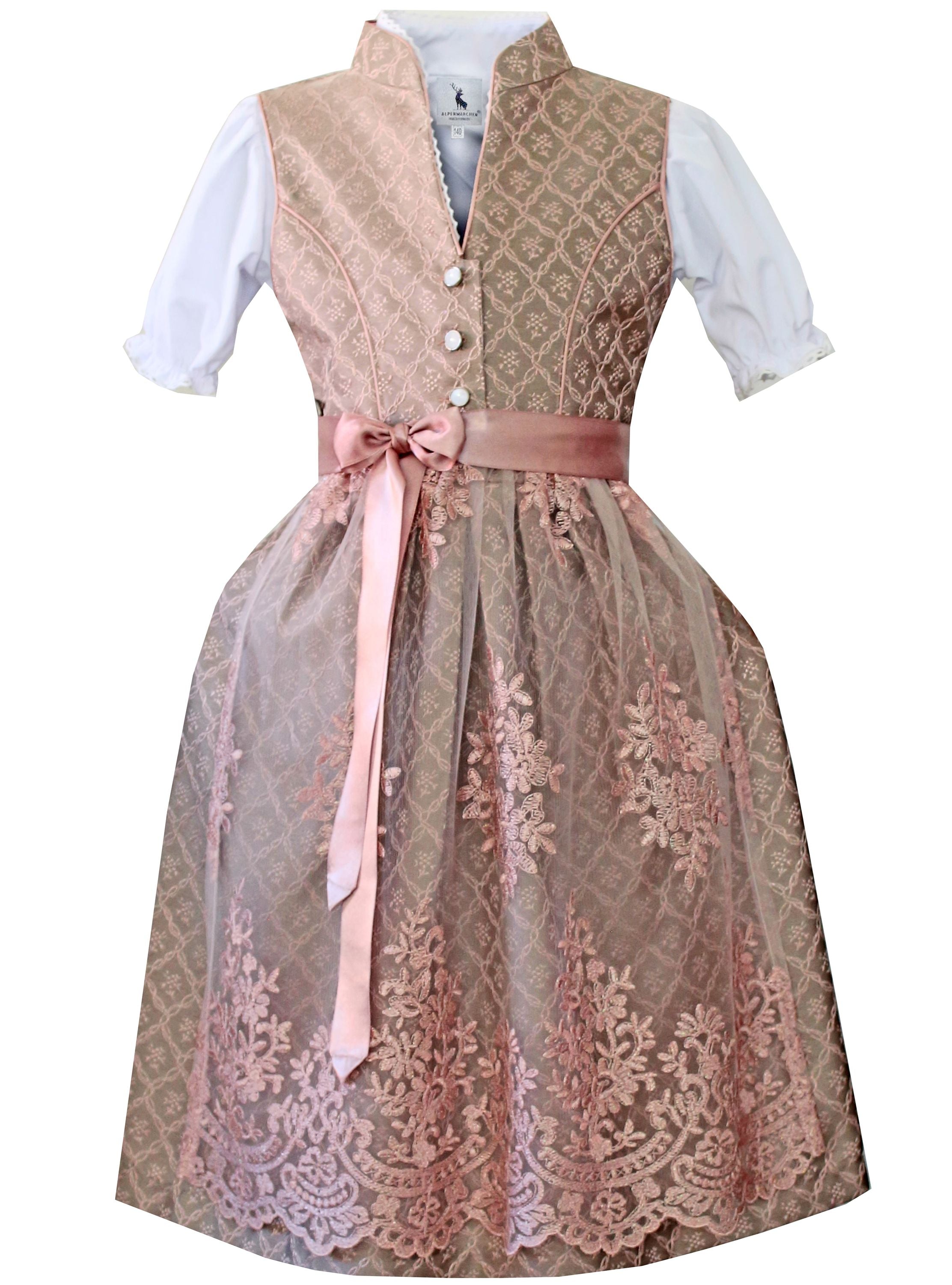 Kinderdirndl Nele in rosa - ALM-K974