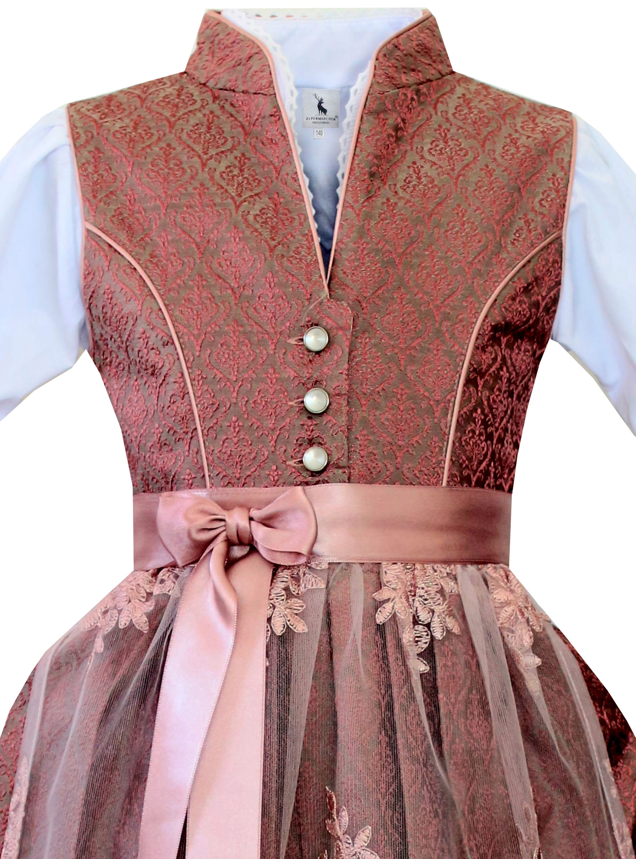 Alpenmärchen Kinderdirndl aus exklusiver Kollektion inkl. Schürze und Bluse - ALM-K977