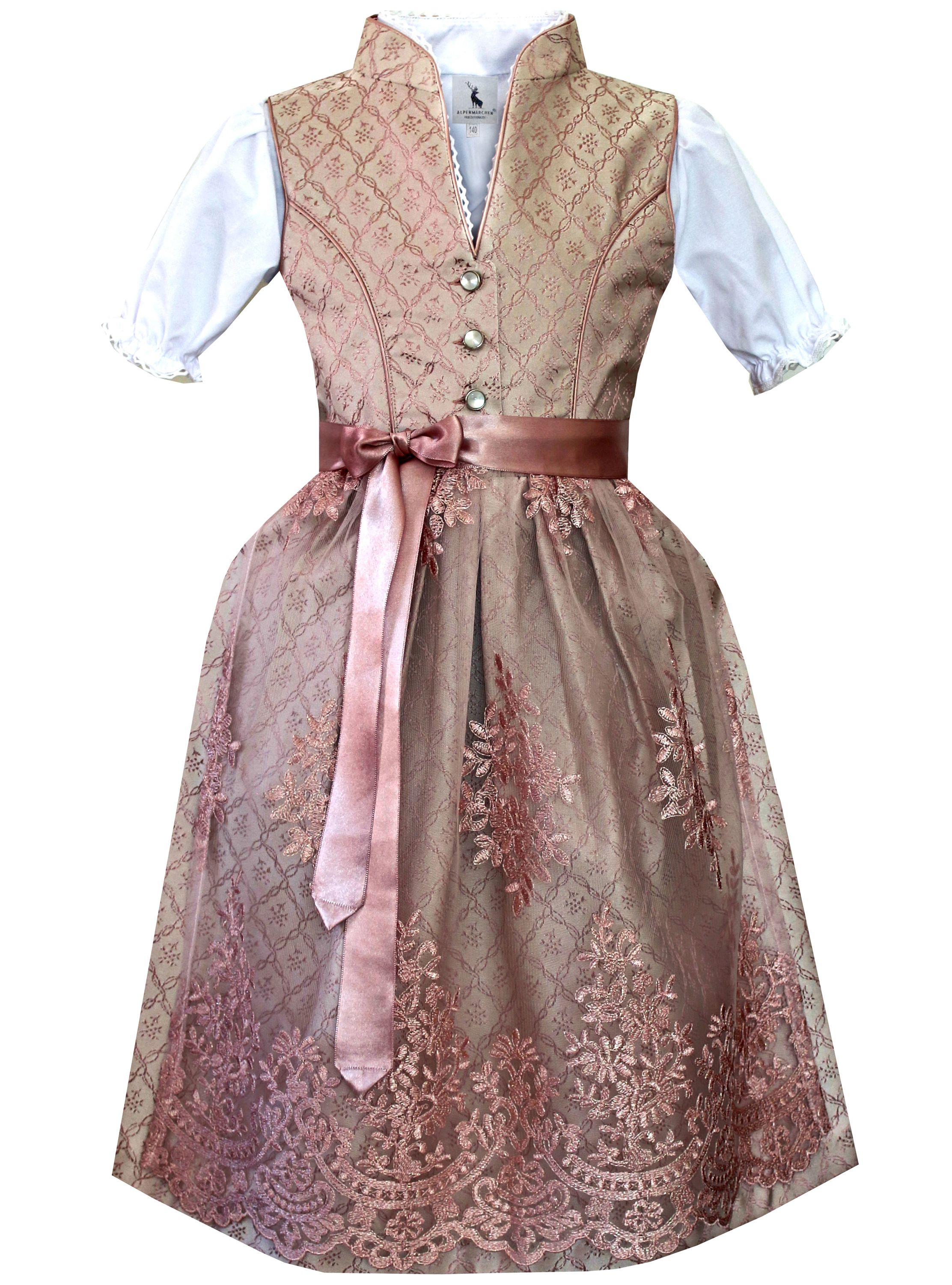 Kinderdirndl Bella in Rosa - ALM-K979