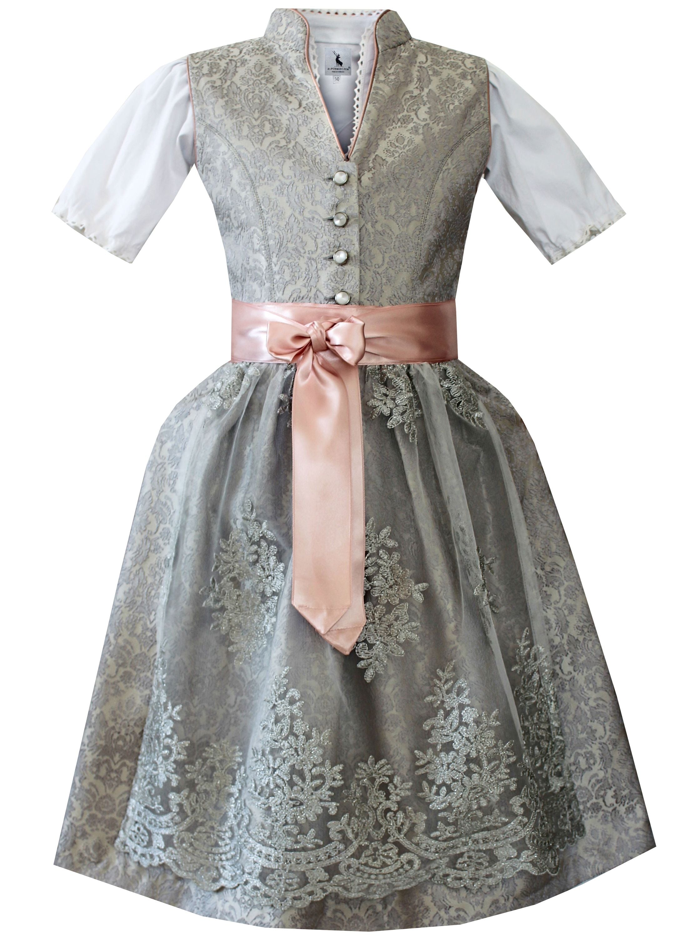 Alpenmärchen Kinderdirndl aus exklusiver Kollektion inkl. Schürze und Bluse - ALM-K949
