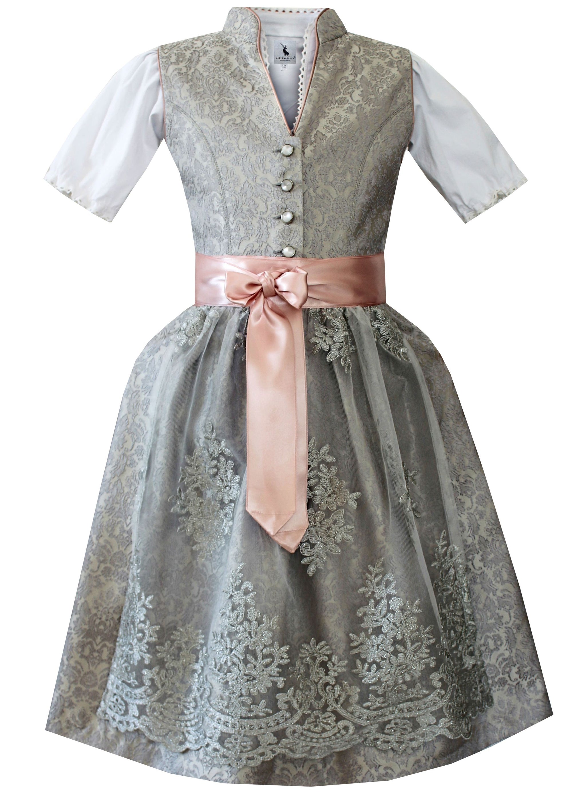 Alpenmärchen Kinderdirndl uit exclusieve collectie incl. schort