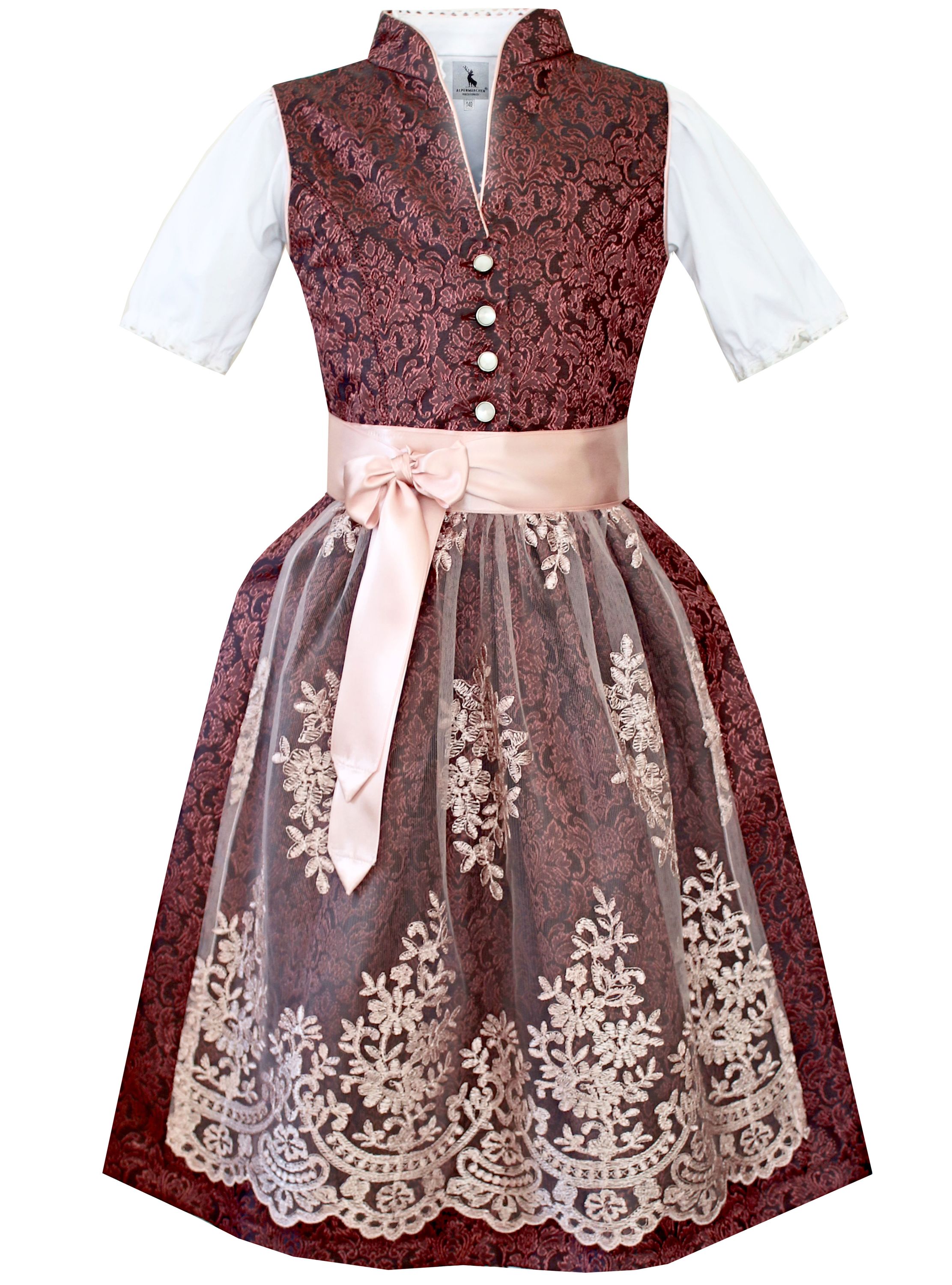 Kinderdirndl Lilliana in Rot - ALM-K950