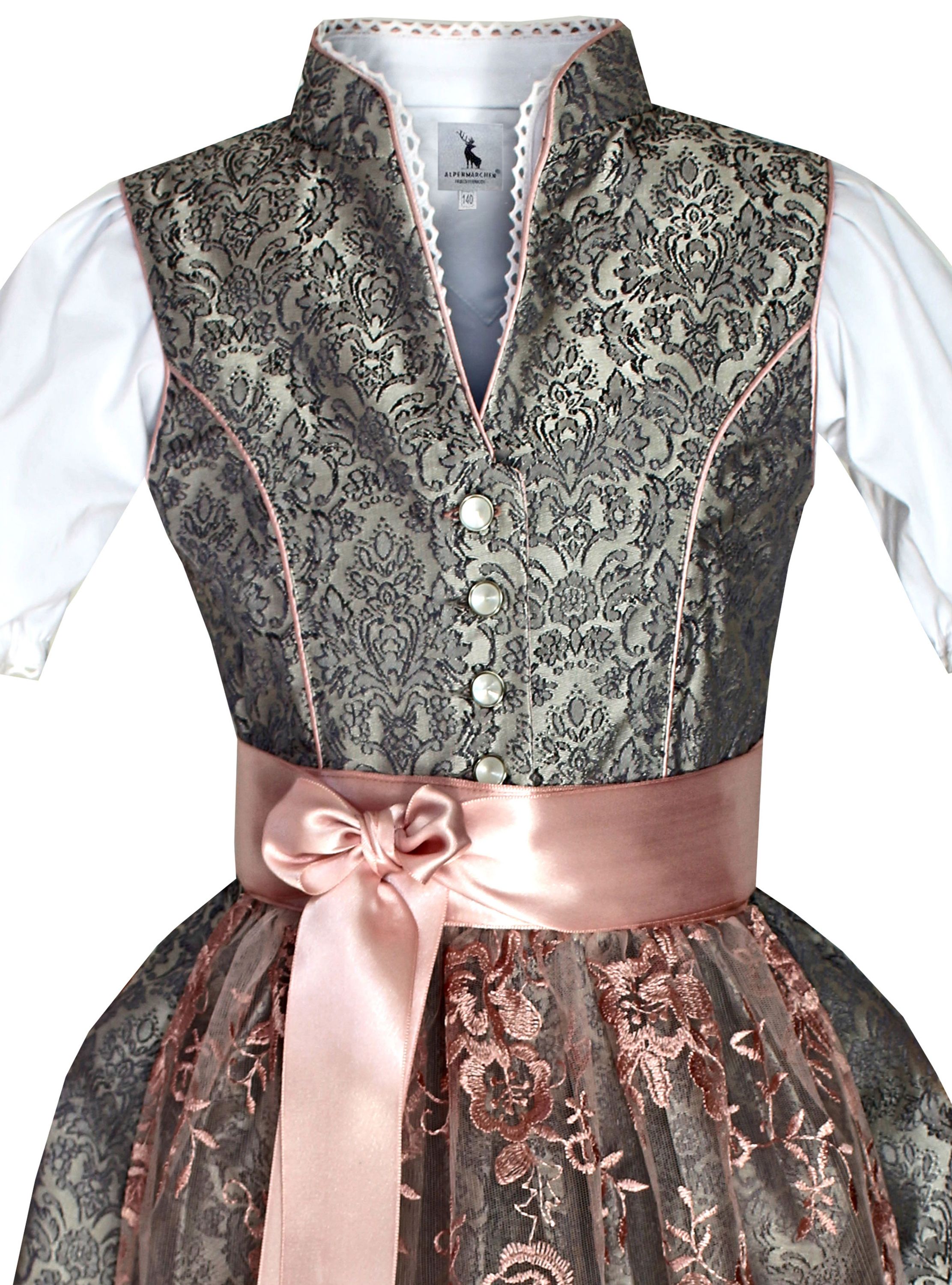 Alpenmärchen Kinderdirndl aus exklusiver Kollektion inkl. Schürze und Bluse - ALM-K952