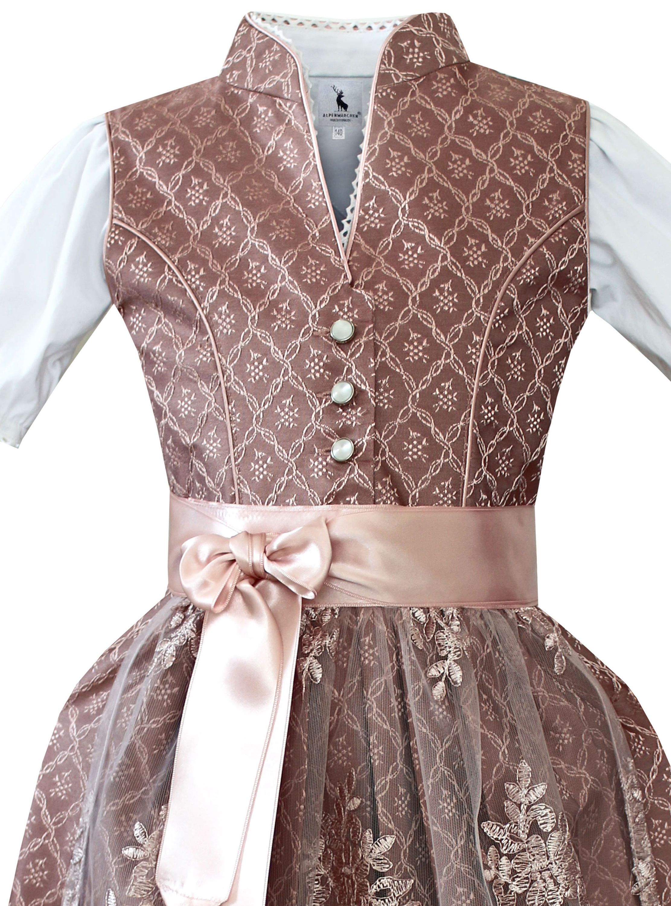 Alpenmärchen Kinderdirndl aus exklusiver Kollektion inkl. Schürze und Bluse - ALM-K954