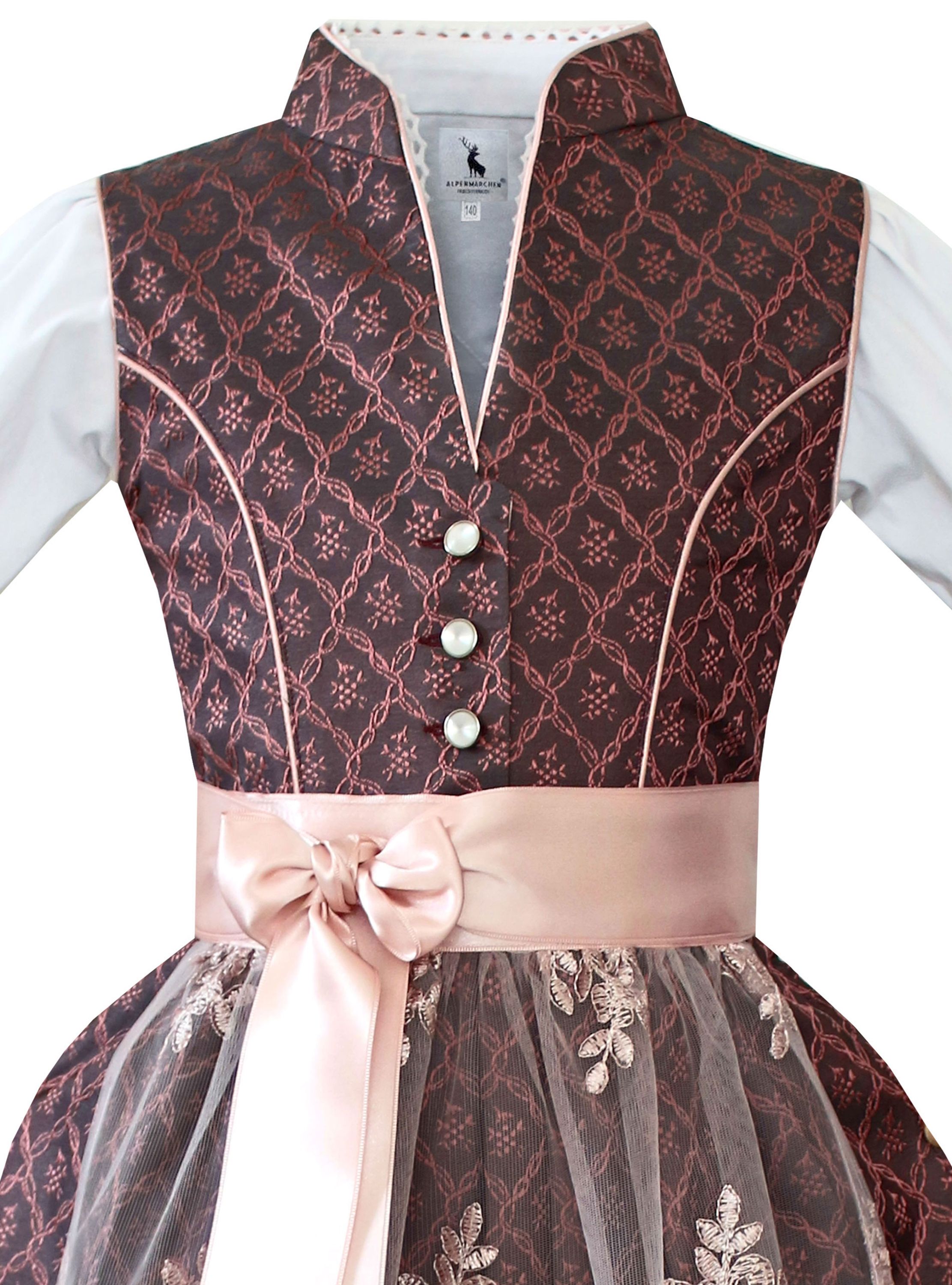 Alpenmärchen Kinderdirndl aus exklusiver Kollektion inkl. Schürze und Bluse - ALM-K955