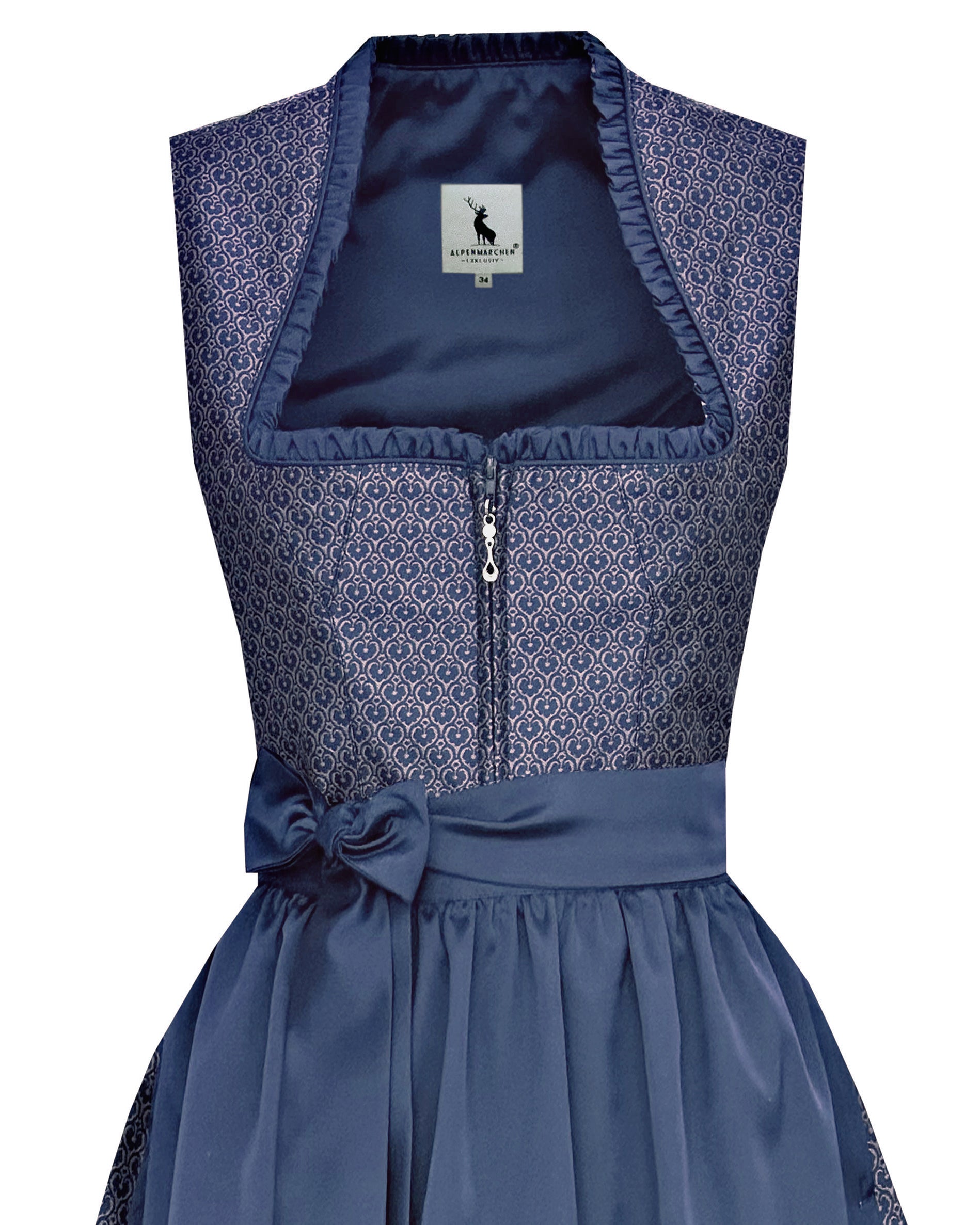 Langes Dirndl Avelina in blau - ALM1048