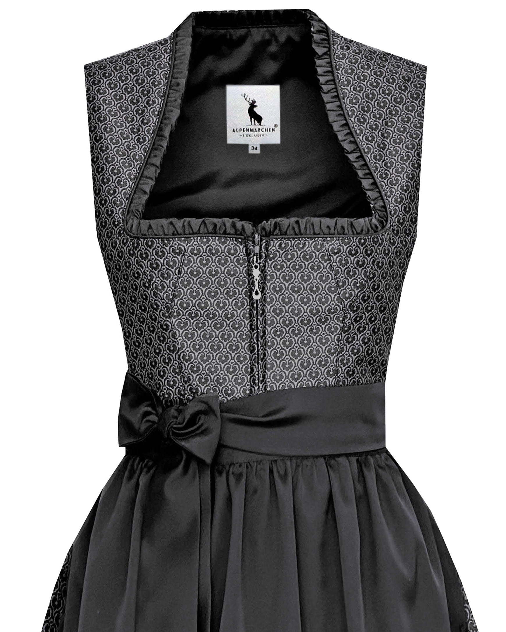 Langes Dirndl Adele in blau - ALM1057