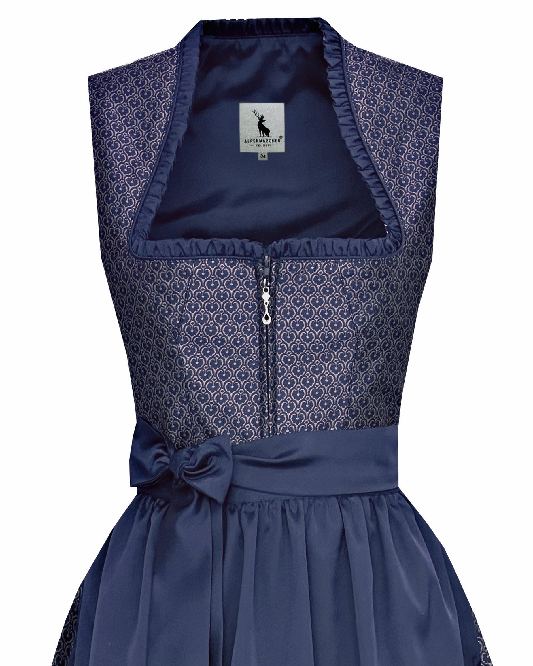 Langes Dirndl Avelina in blau - ALM1060