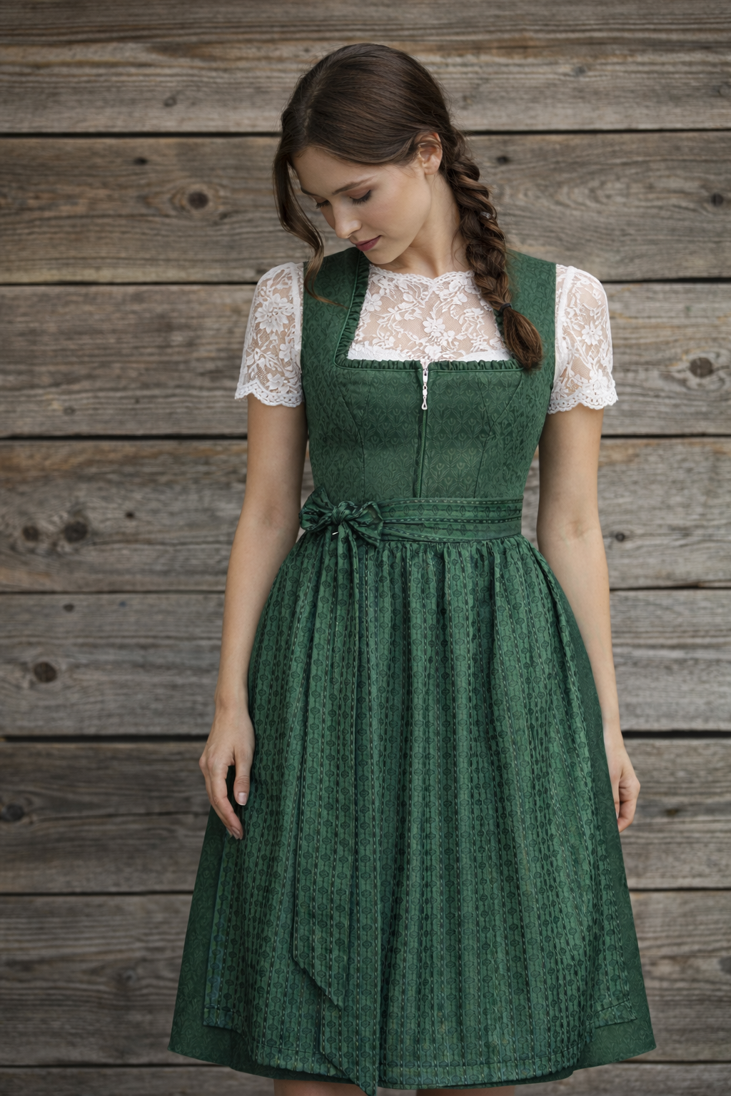 Midi Dirndl Miranda in grün - ALM1062